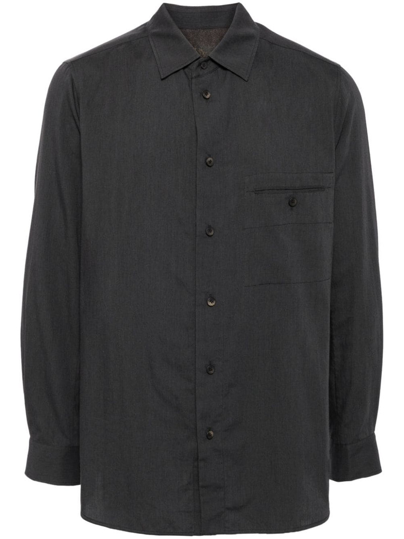 long-sleeve jetted-pocket shirt 1