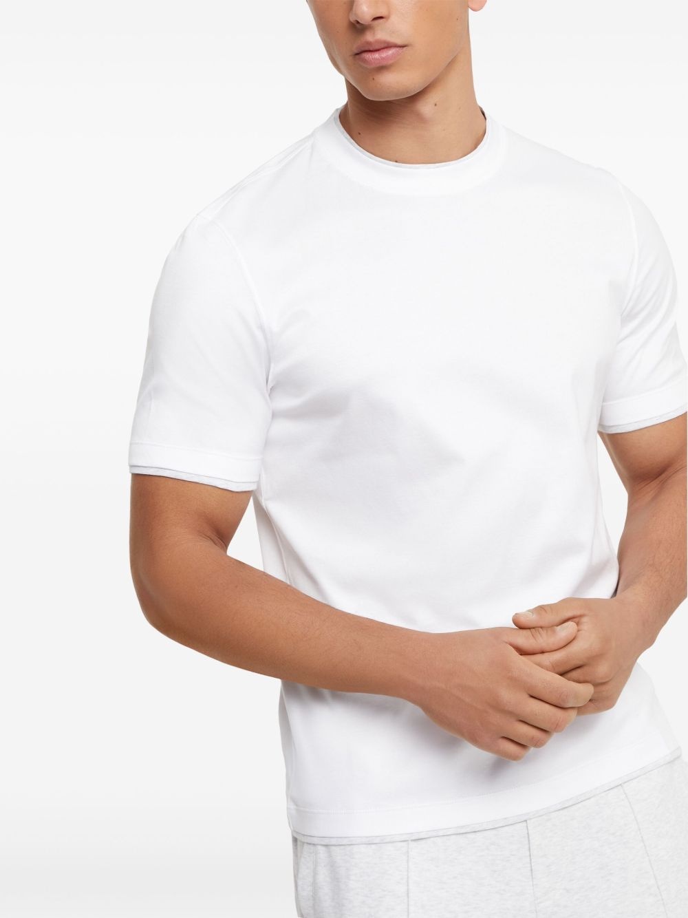 double-layer cotton T-shirt - 3