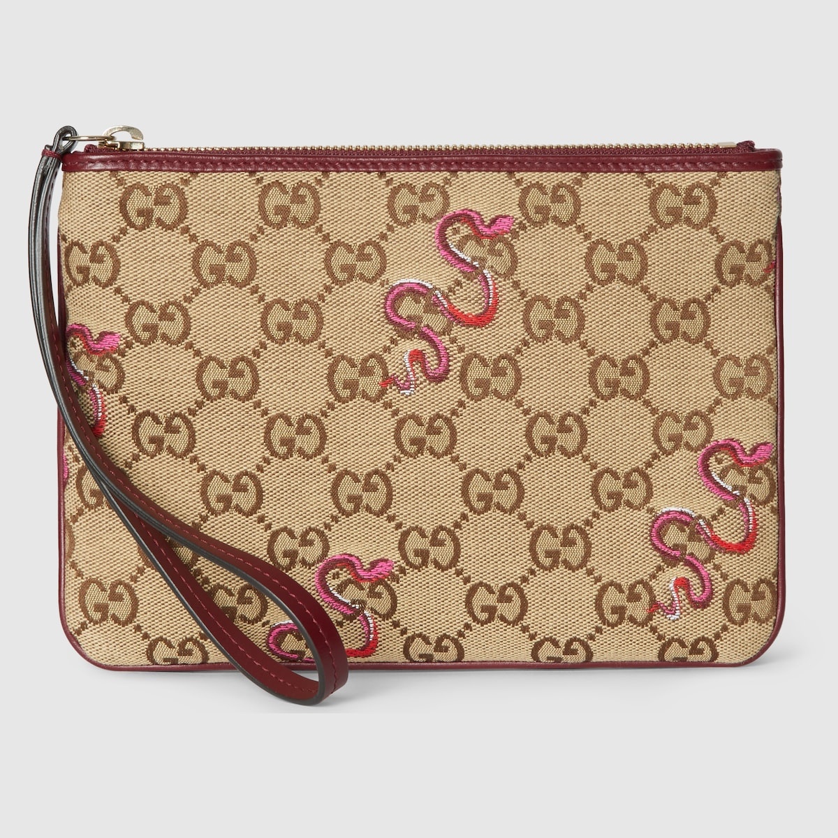 Embroidered GG pouch - 1