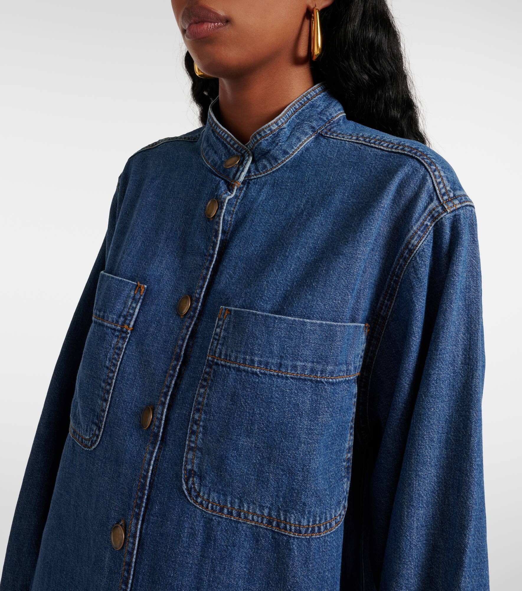 Double Pocket denim shirt dress - 4