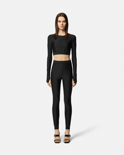 VERSACE JEANS COUTURE Crystal Logo Leggings outlook
