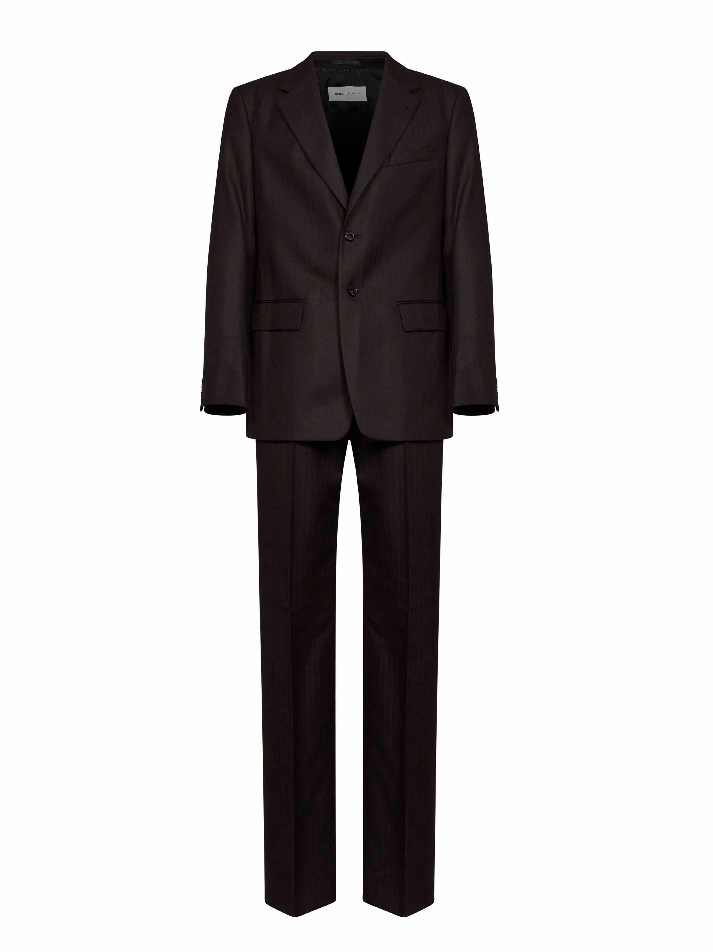 Dark brown wool chevron Kiels single-breasted suit - 1