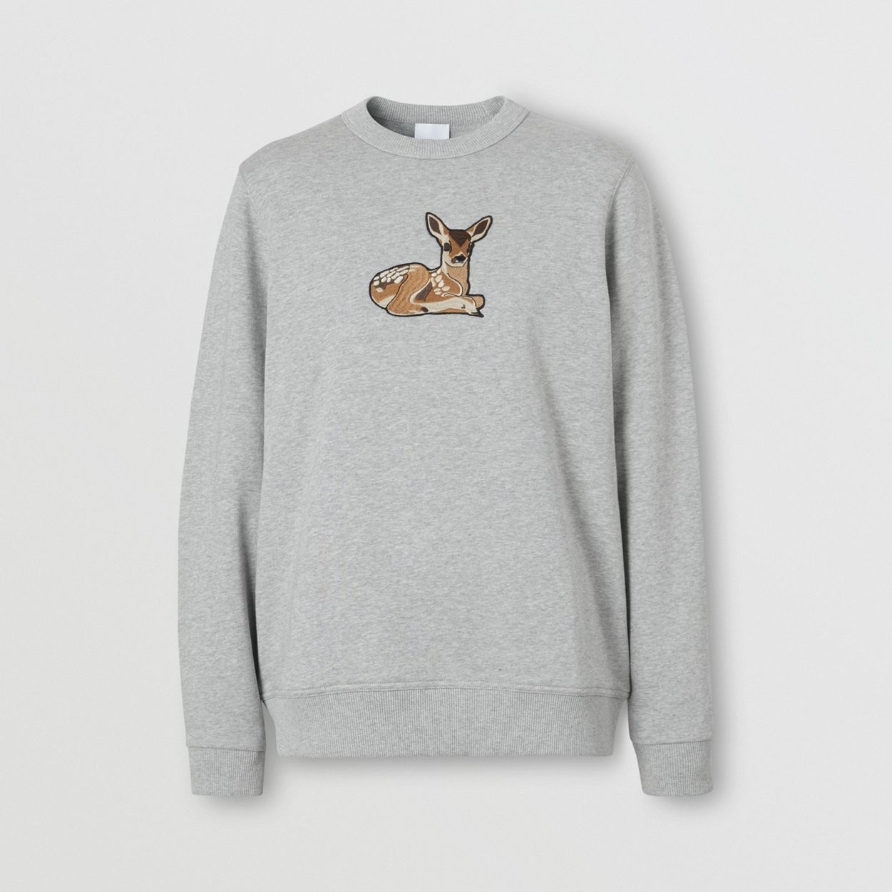 Deer Motif Cotton Oversized Sweatshirt - 1