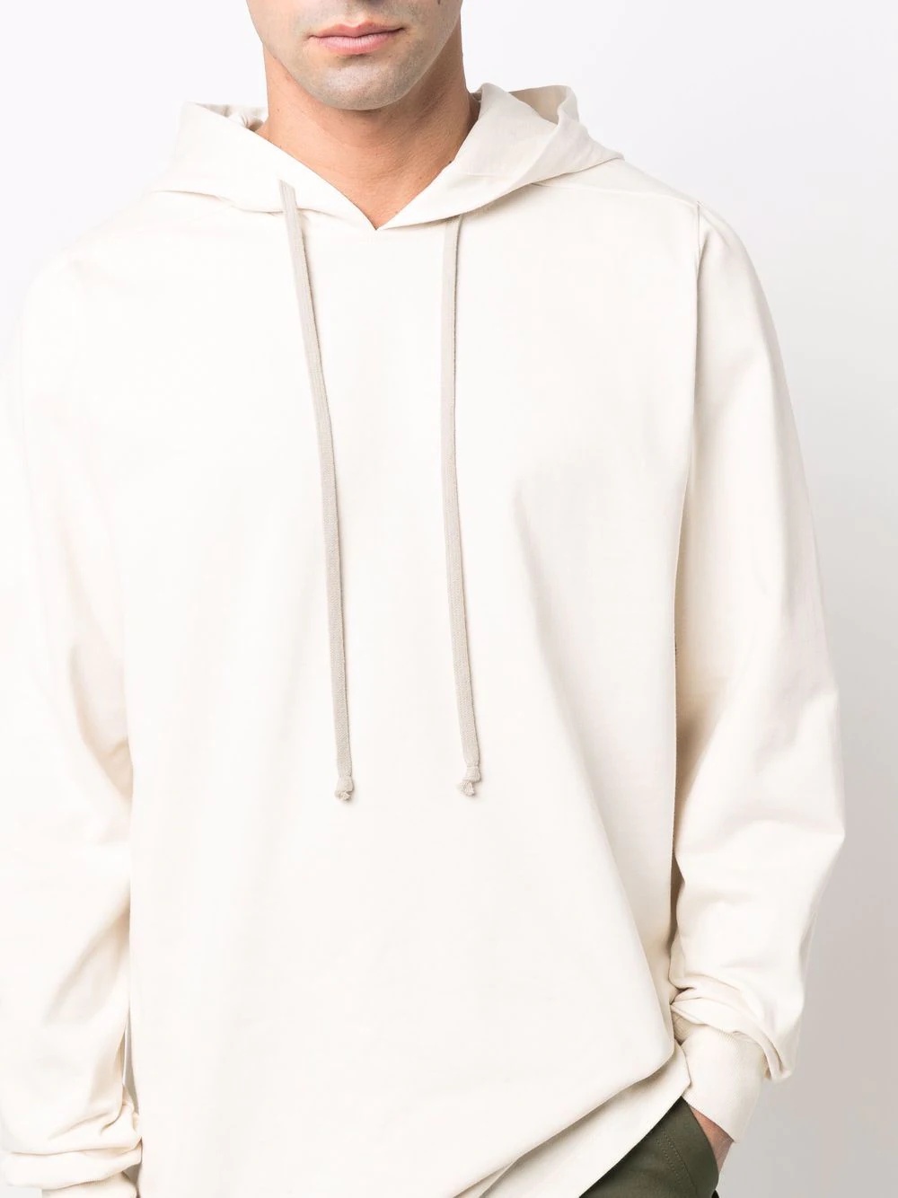 long-line cotton hoodie - 5