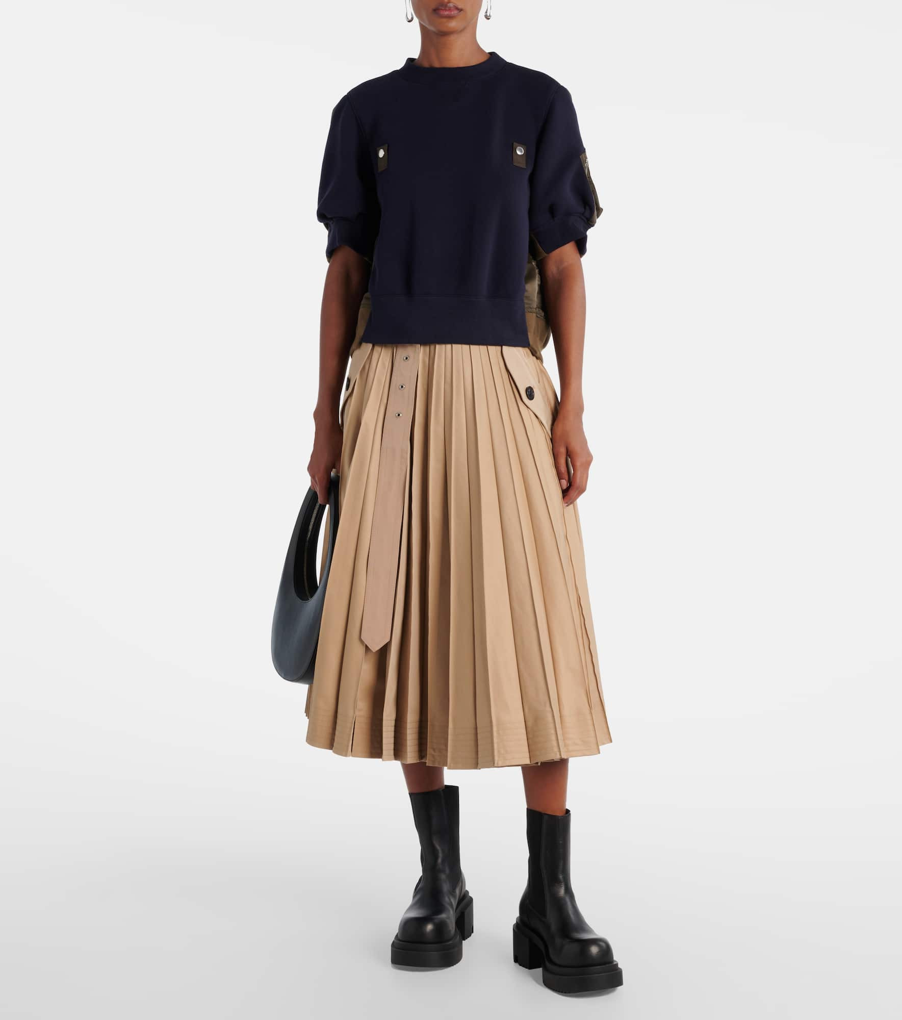 Twill and jersey top - 2