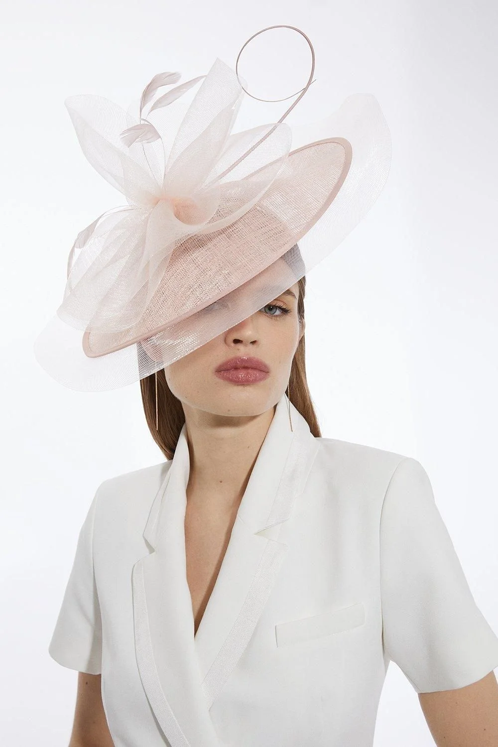 Veiled Feather Detail Fascinator - 1