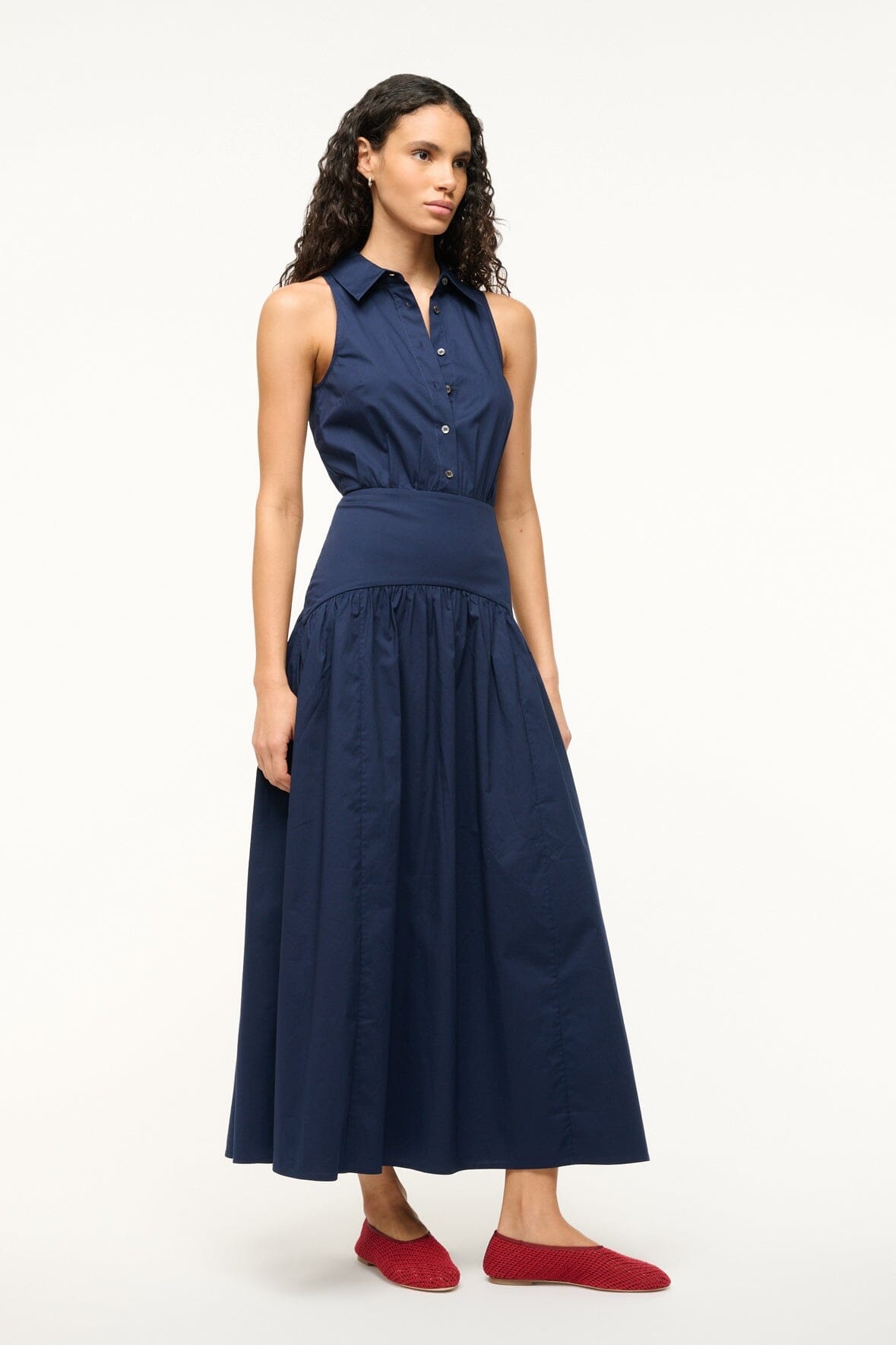STAUD ROMY DRESS NAVY - 4
