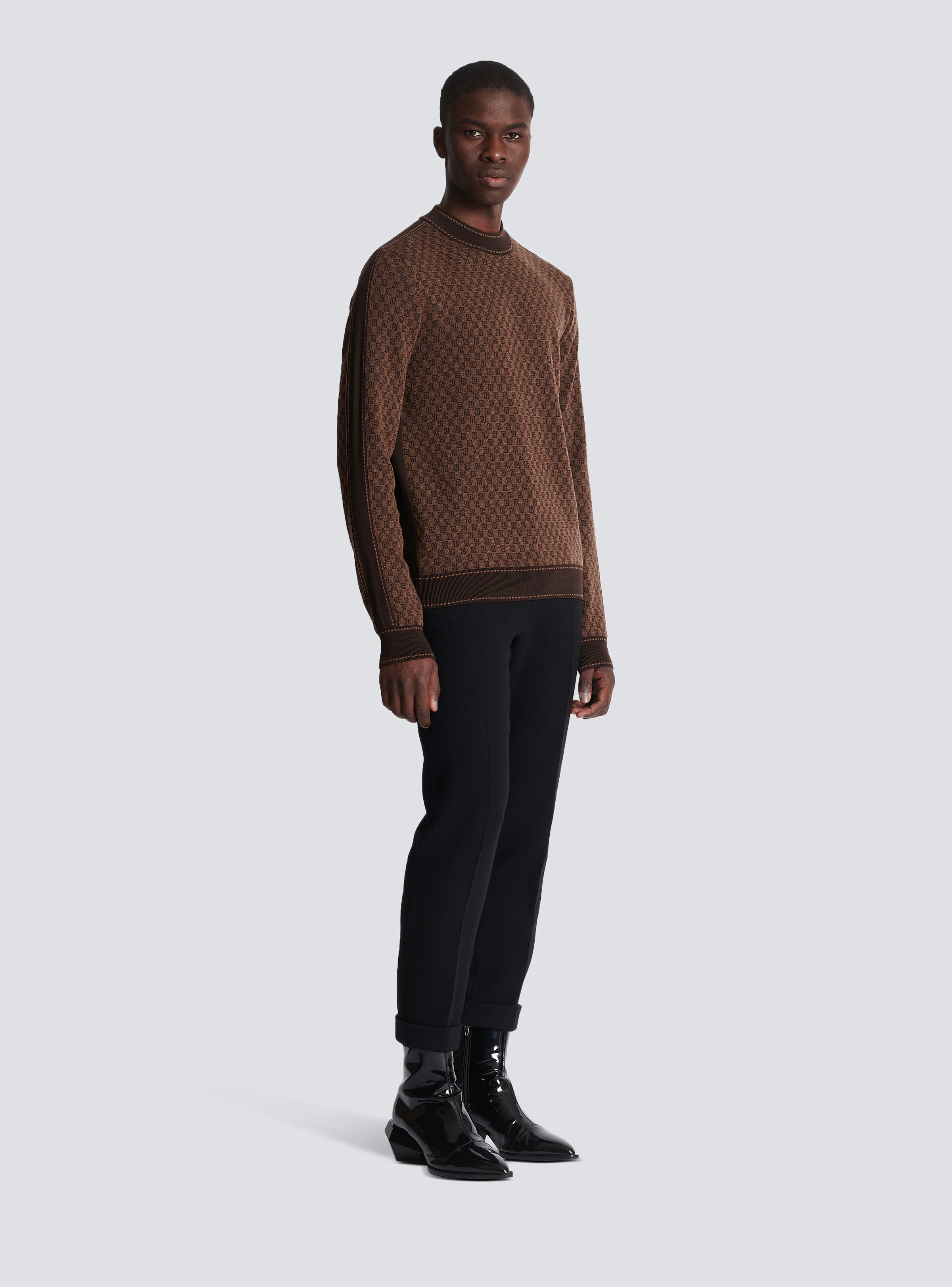 Knit jumper with mini monogram - 3
