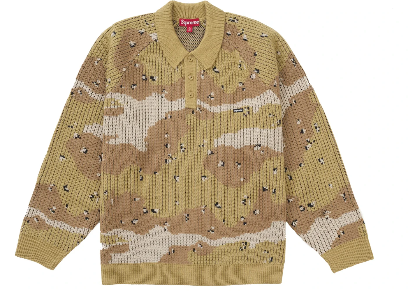 Supreme Small Box Polo Sweater (FW24) Desert Camo - 1