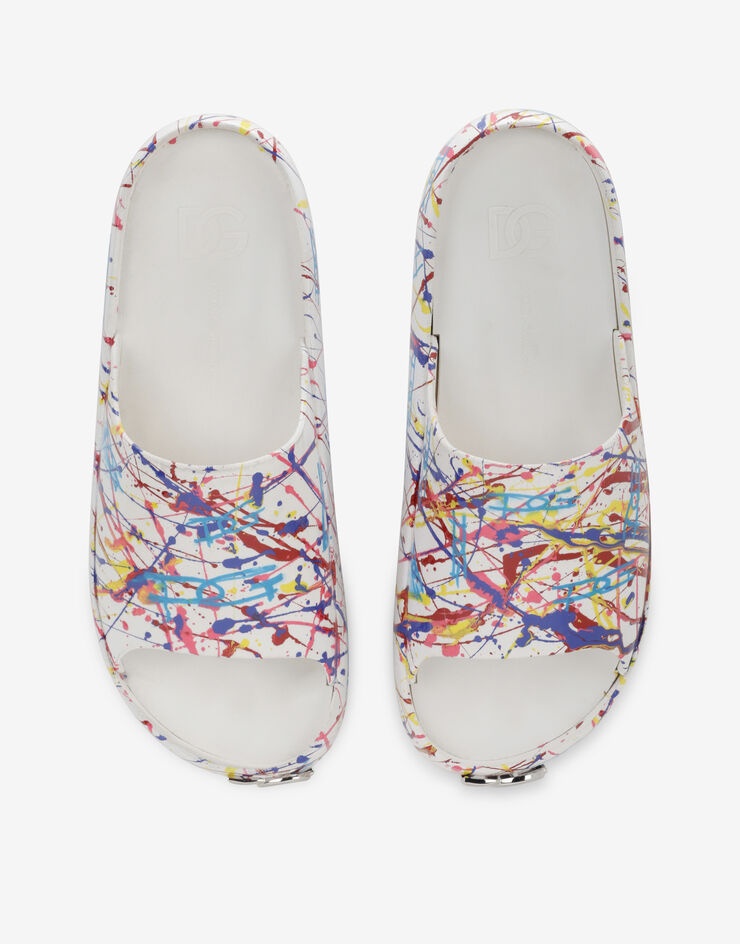 Beachwear sliders with color splash print - 4