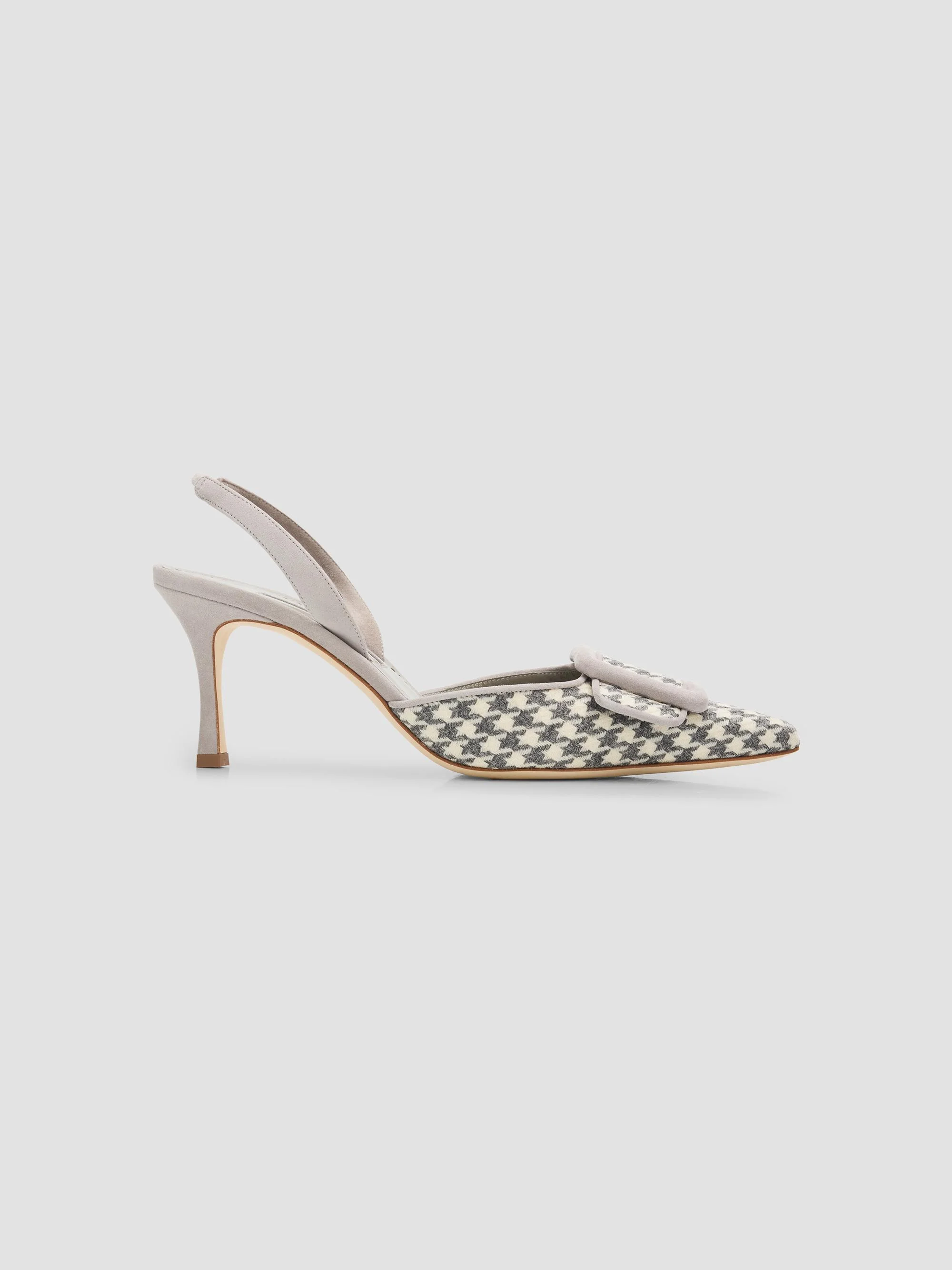 Women's Mayaslibi Houndstooth Slingback Pumps - Grey - 1