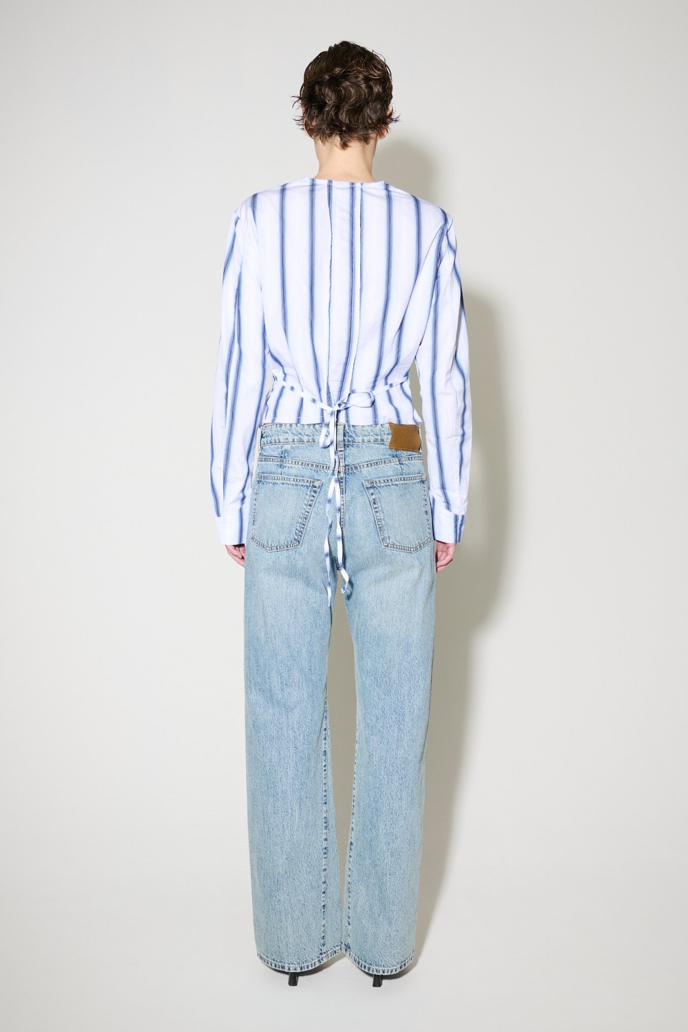 Pleated Shirt Blue Crypto Stripe - 4