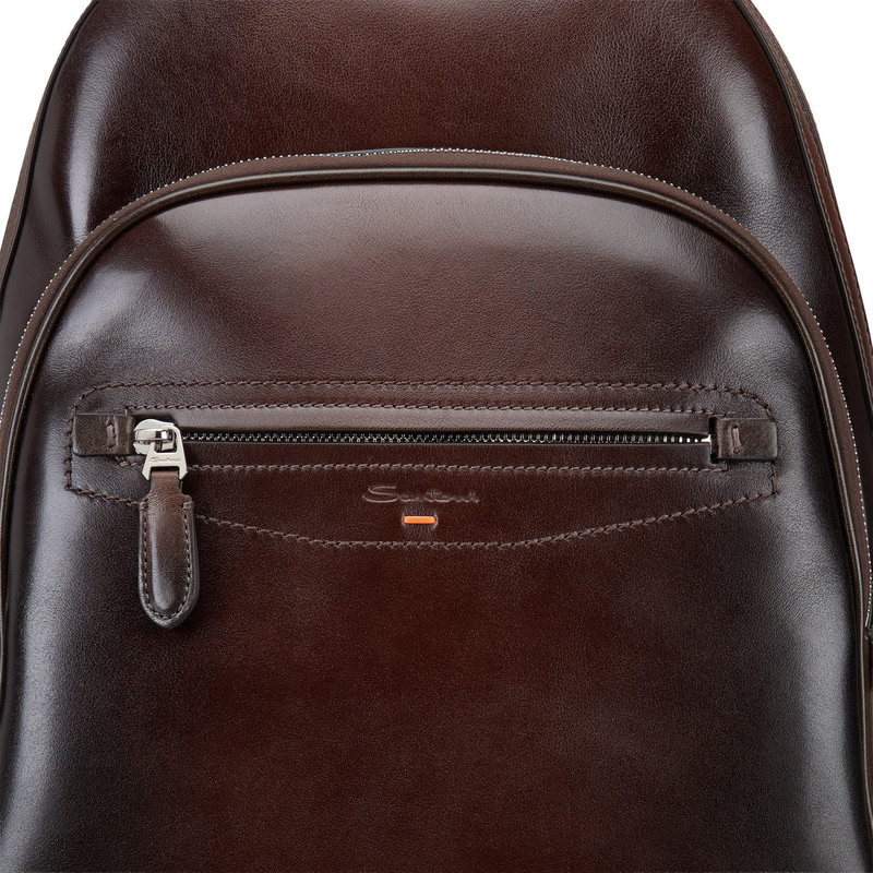 Dark brown leather backpack 4
