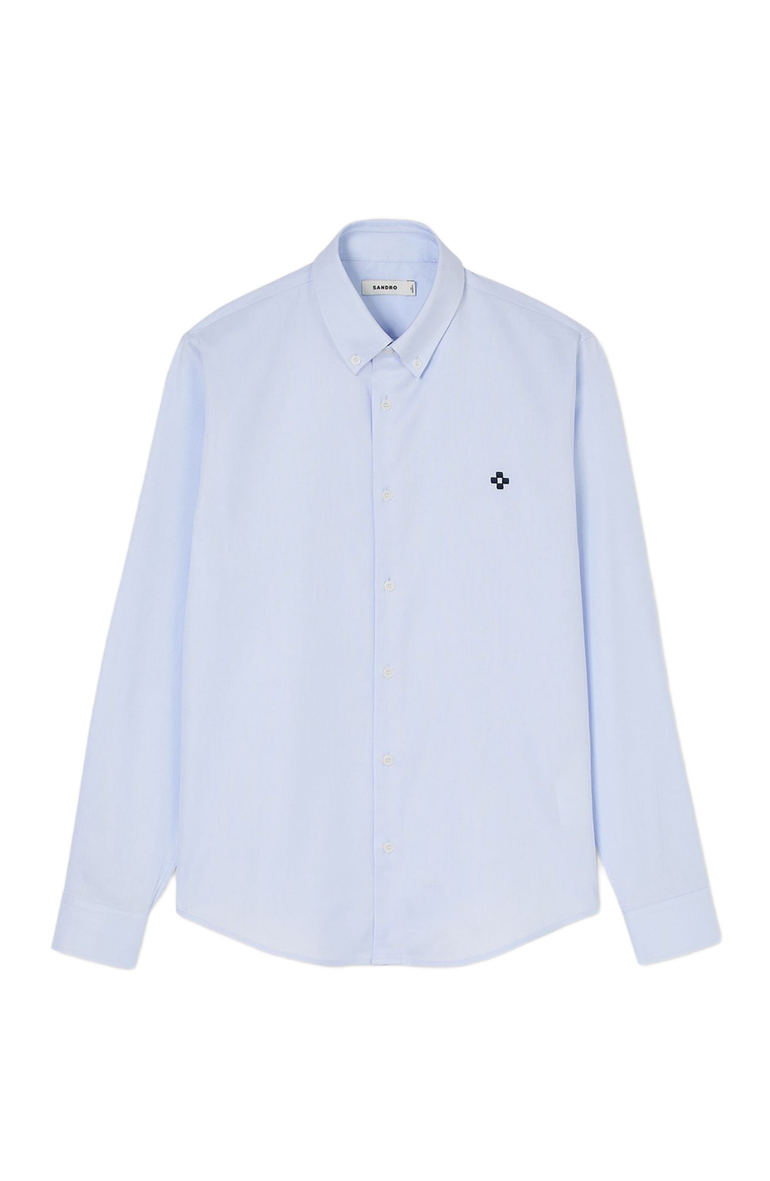 SANDRO Cross patch shirt in Blue Sky at Nordstrom - 5