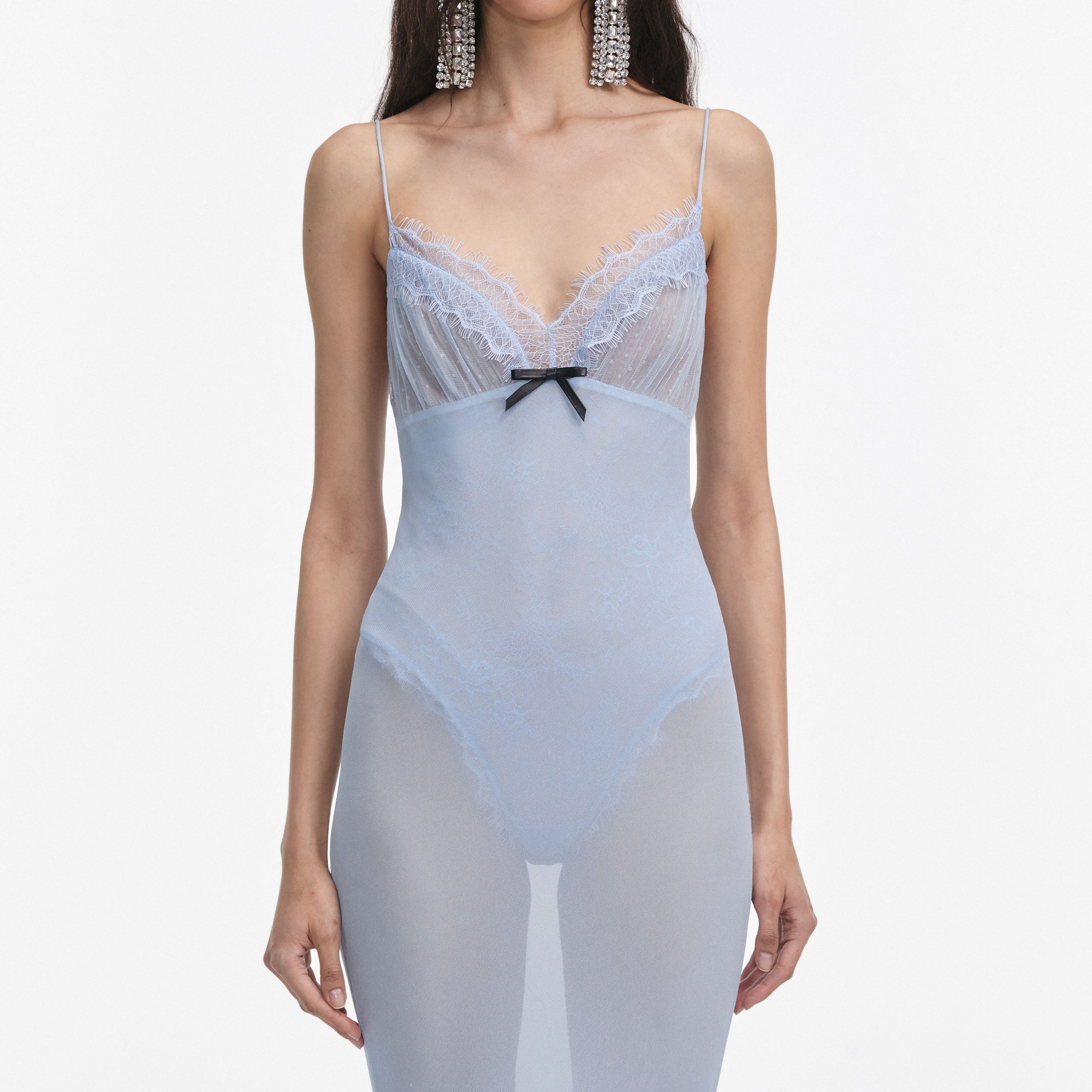 Blue Strappy Georgette Maxi Dress - 4