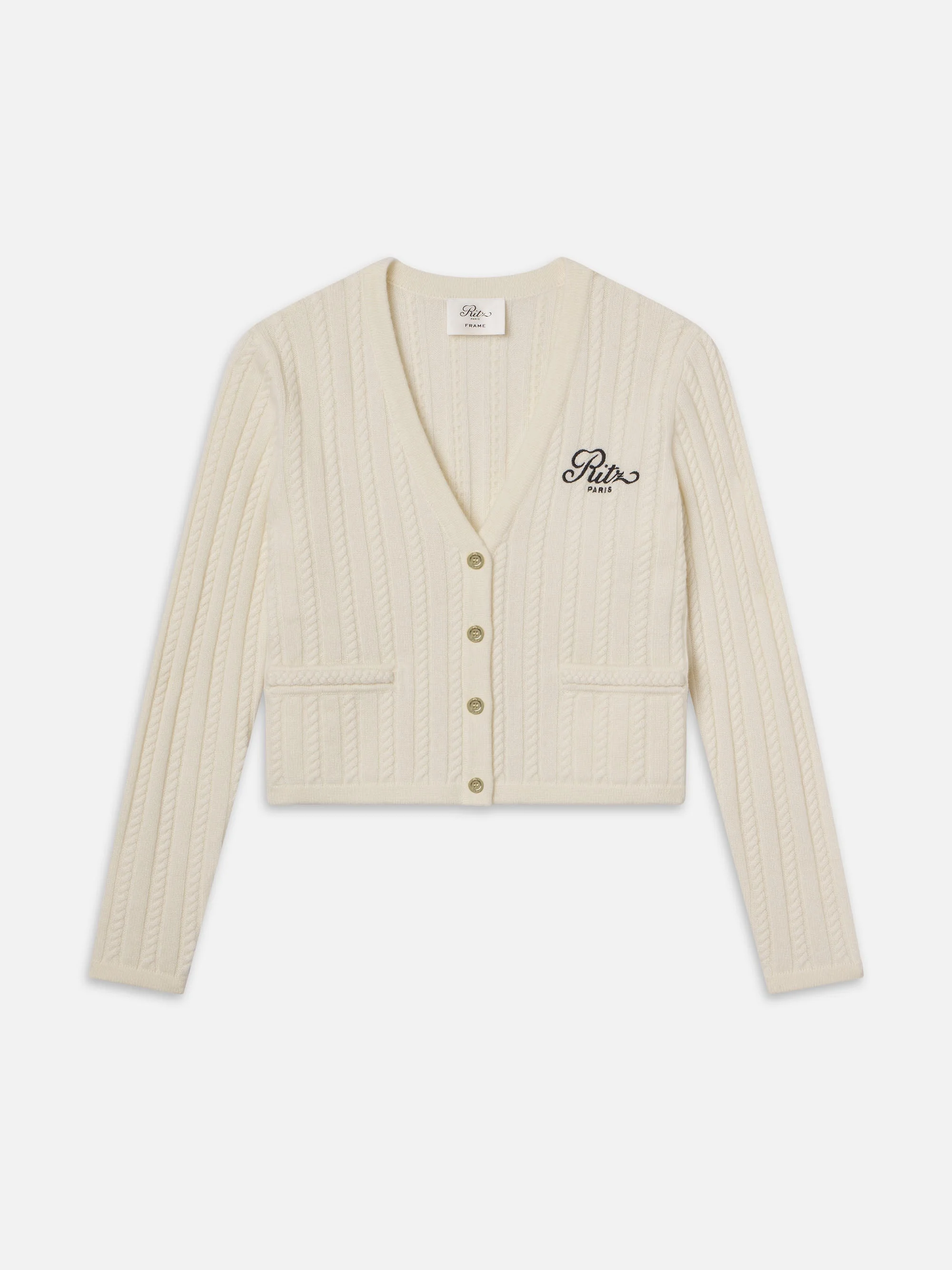 Ritz Cable Cardigan in Cream - 1