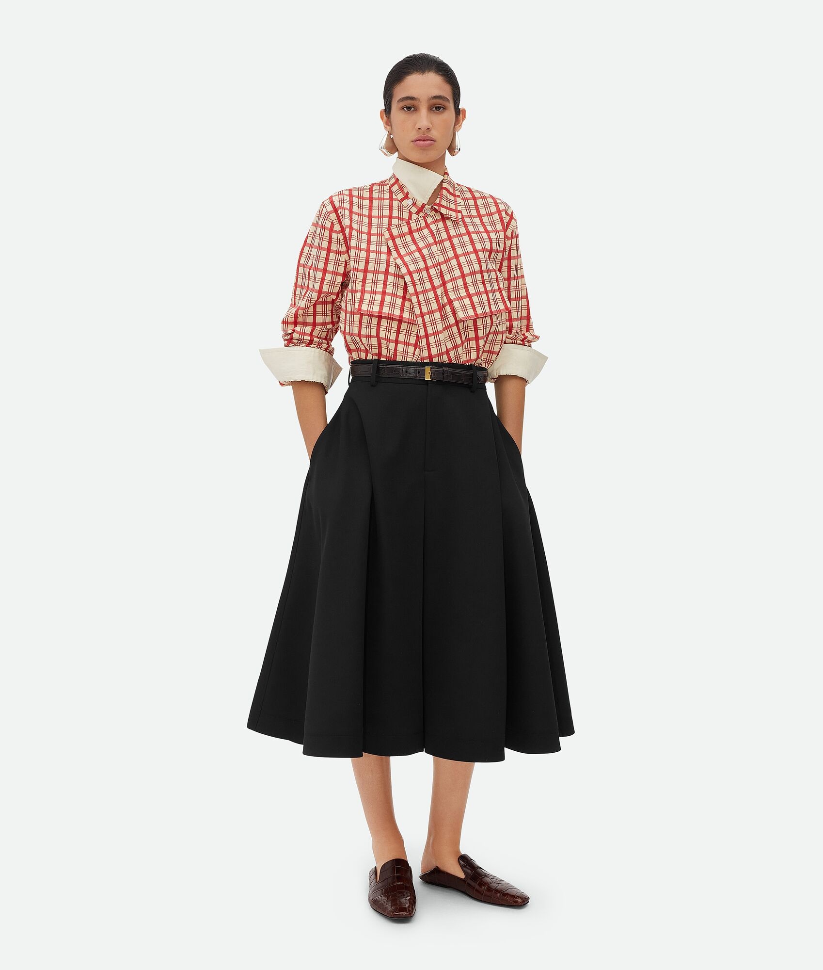 Wool Grain De Poudre Skirt - 1