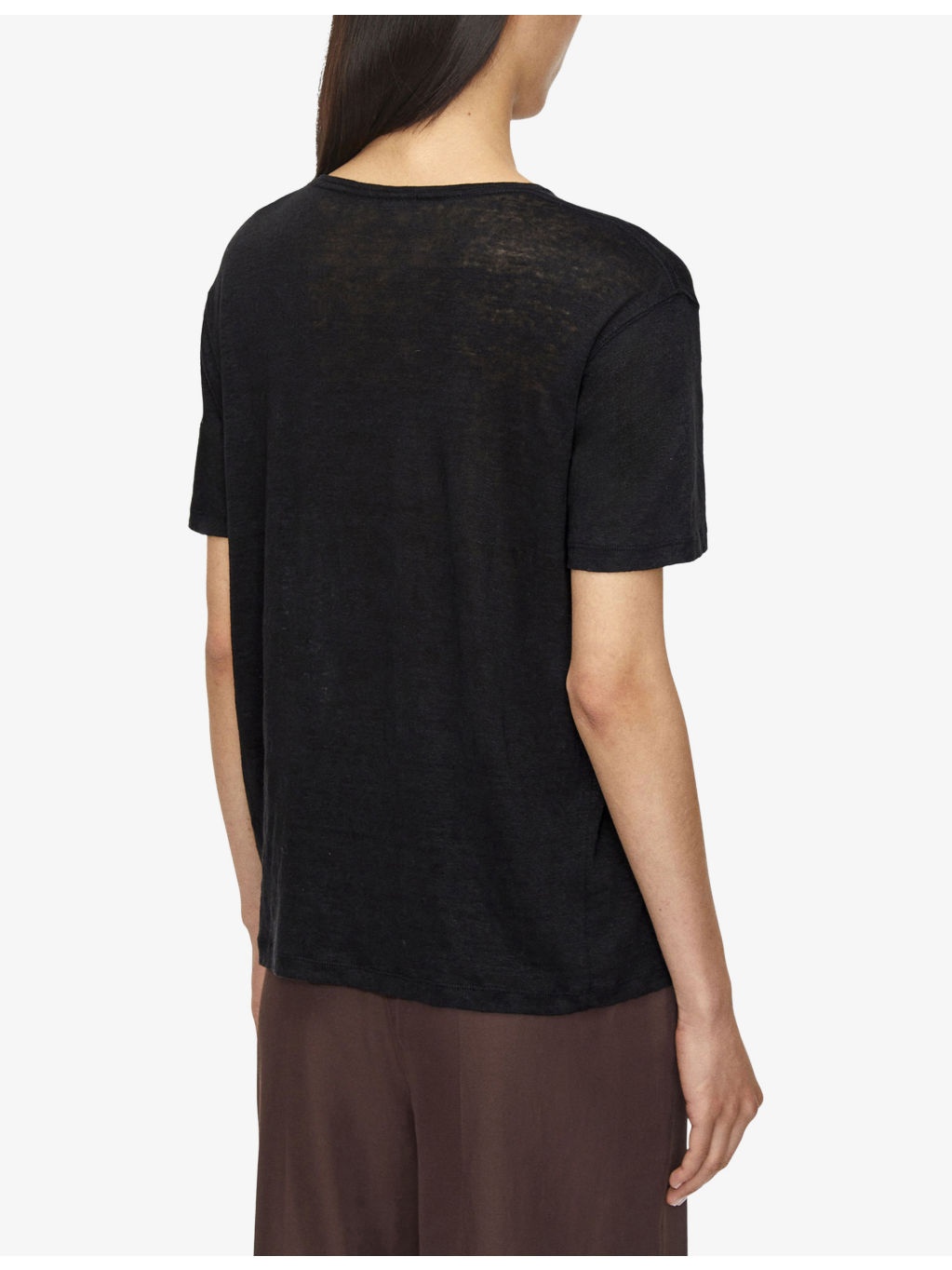 Cap-Sleeve Linen-Jersey Top - 4