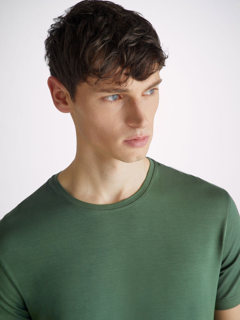Men's T-Shirt Basel Micro Modal Stretch Hunter Green - 2