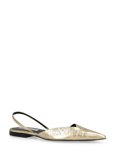 Victoria Beckham Metallic leather slingback flats outlook