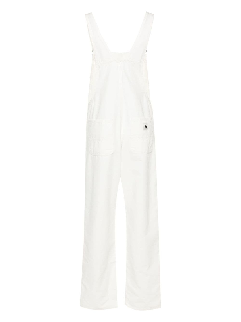 straight-leg canvas dungarees - 2