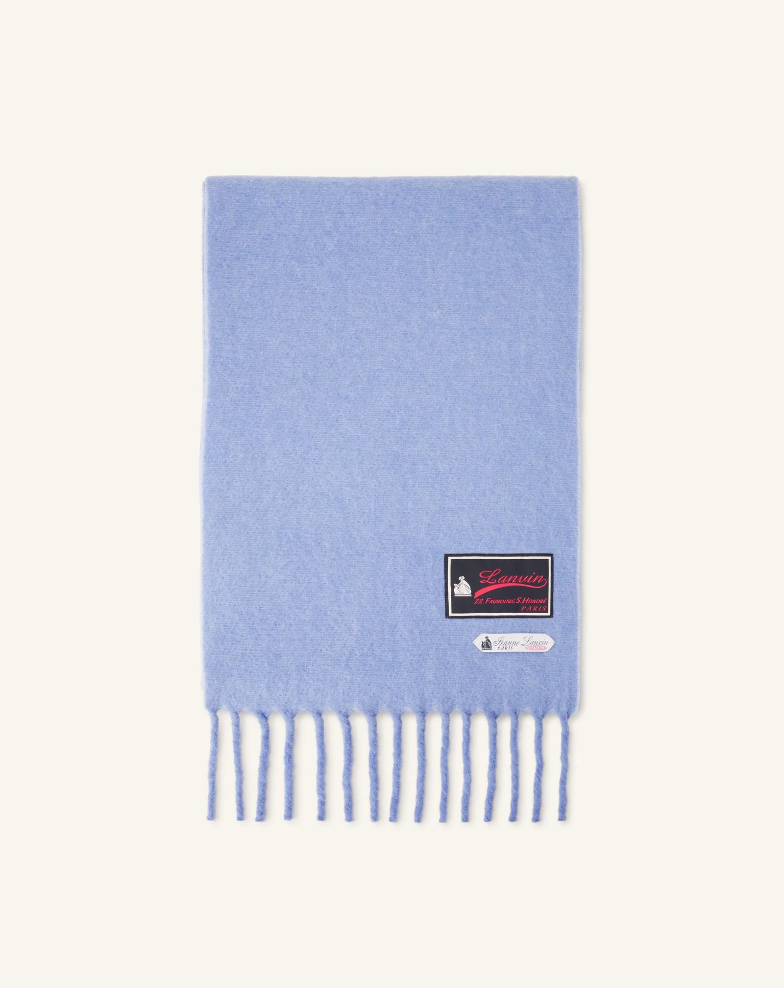 FRINGED WOOL SCARF WITH 22 FAUBOURG LABEL - 1