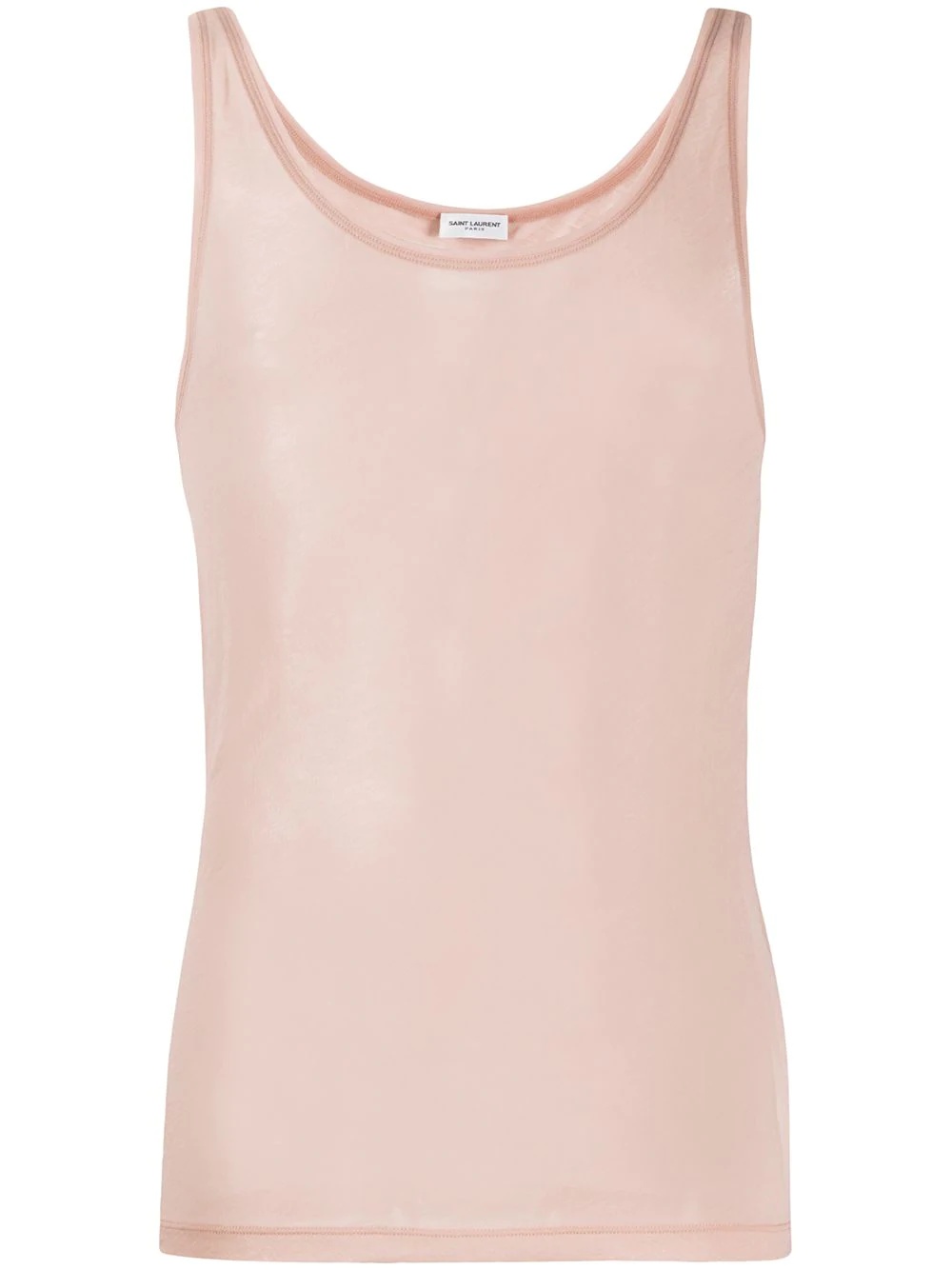 round neck sheer tank top - 1