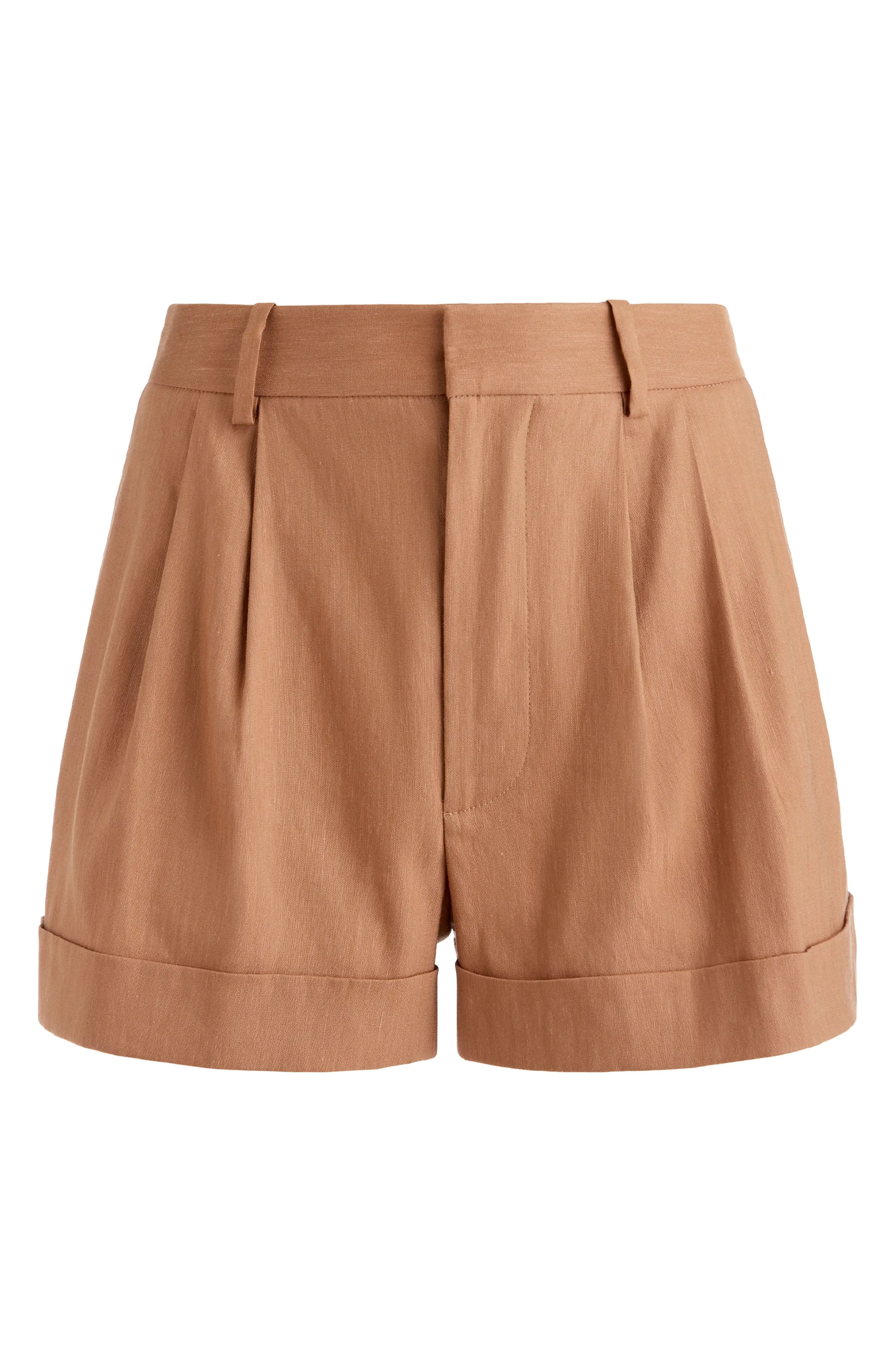 Conry Pleated Linen Blend Cuffed Shorts - 1