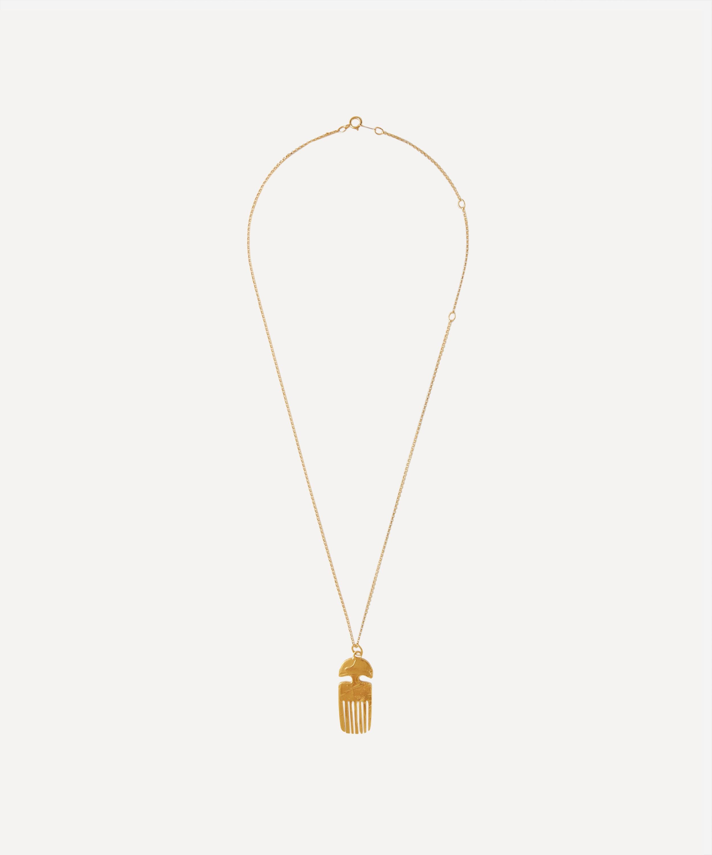 24ct Gold-Plated Vanity Comb Pendant Necklace - 2