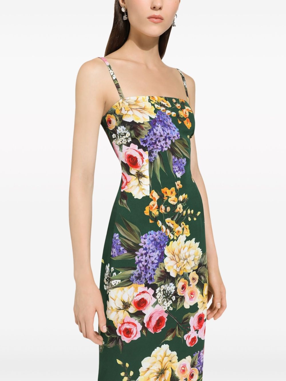 Garden-print midi dress - 5