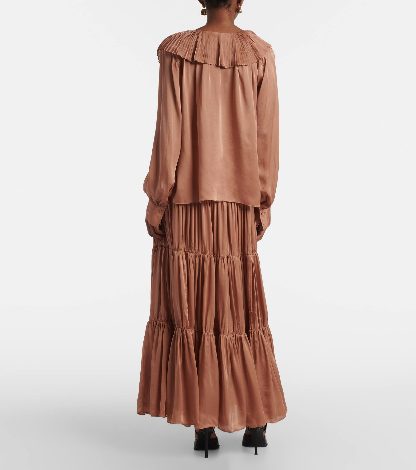 Liese pleated silk satin blouse - 3