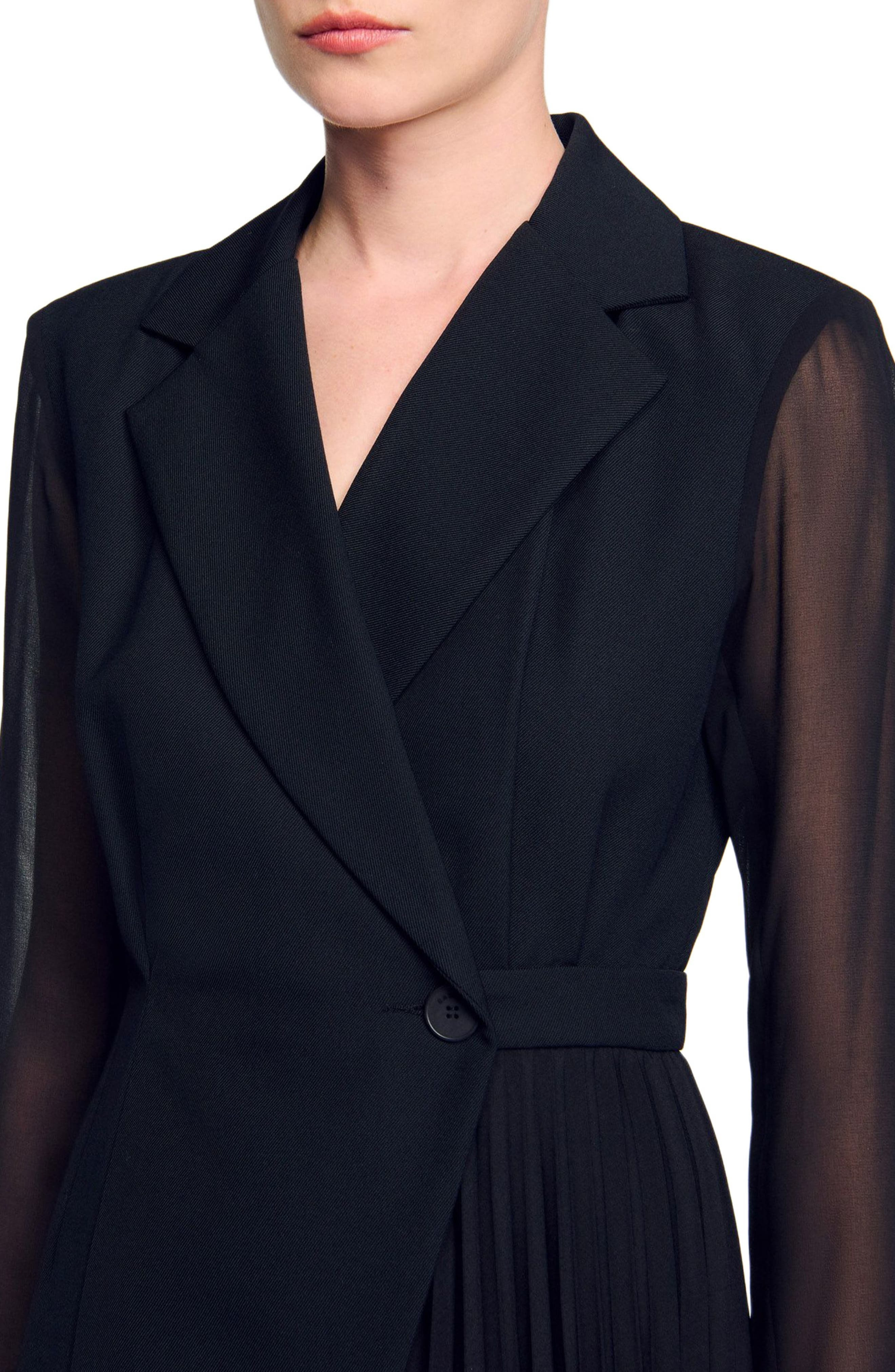 SANDRO Wraparound dress in Black at Nordstrom - 4