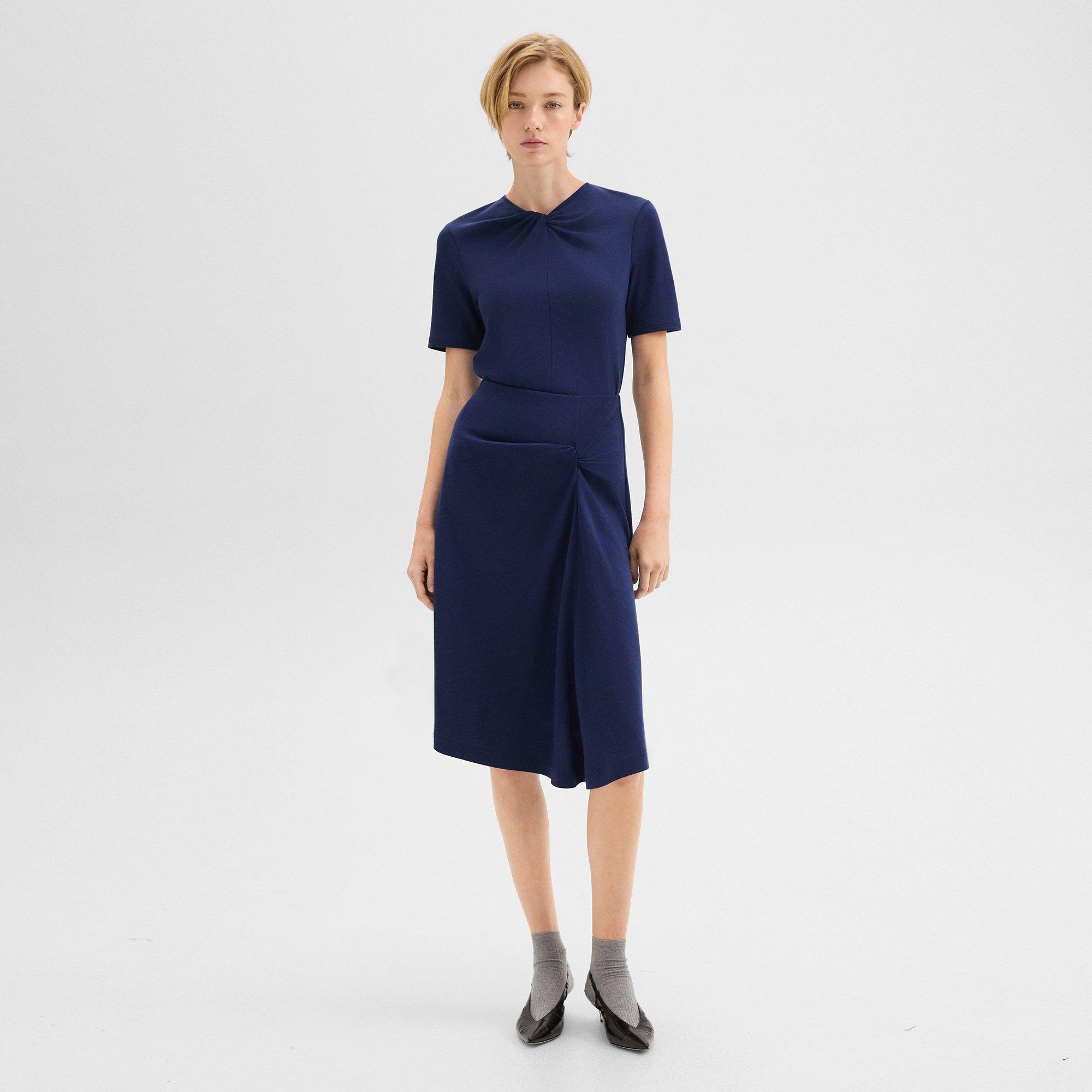 Twisted Midi Skirt in Viscose-Wool - 2