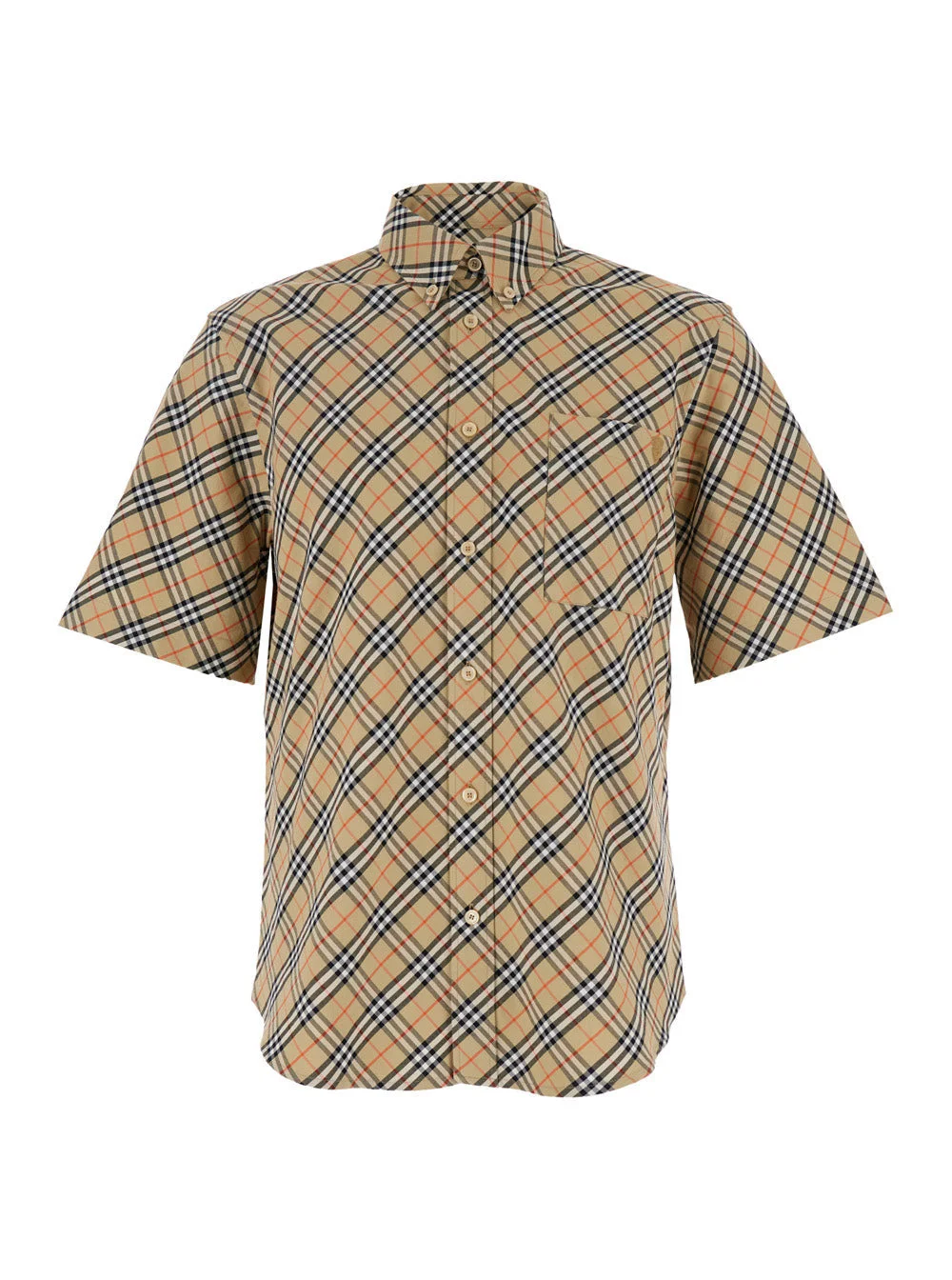 Burberry Men Beige Shirt With All-Over Vintage Check Motif In Cotton Man - 1