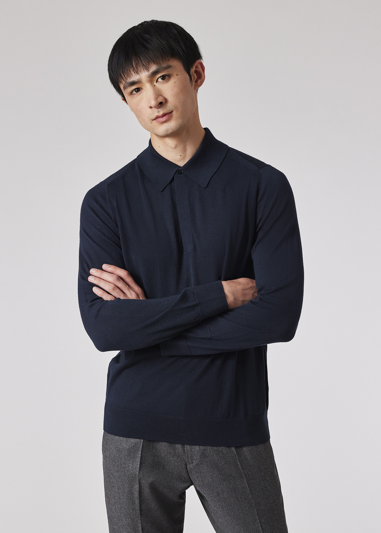 Merino Long-Sleeve Polo Shirt - 3