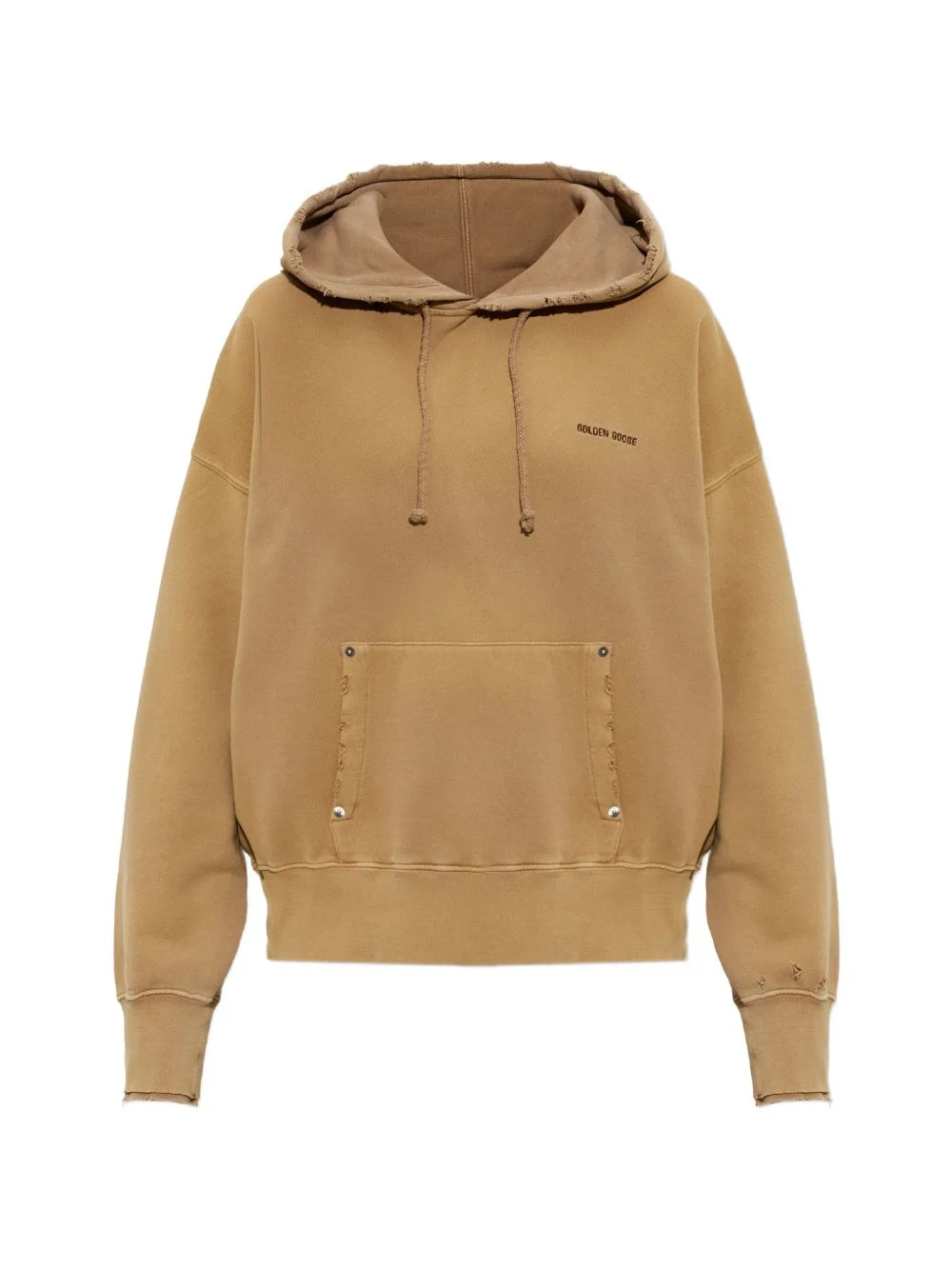 distressed logo-print hoodie - 1