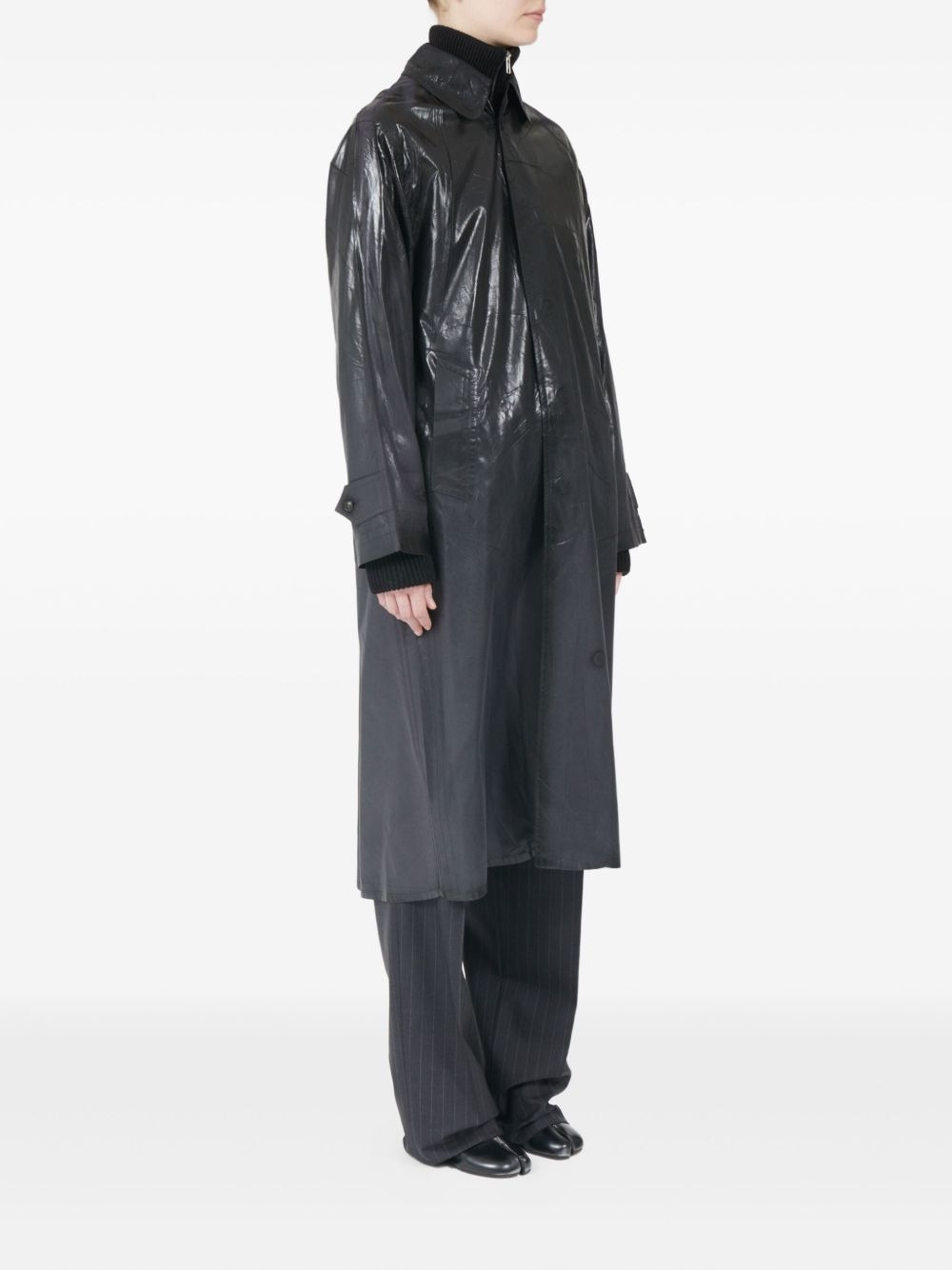 crackle-effect raincoat - 3