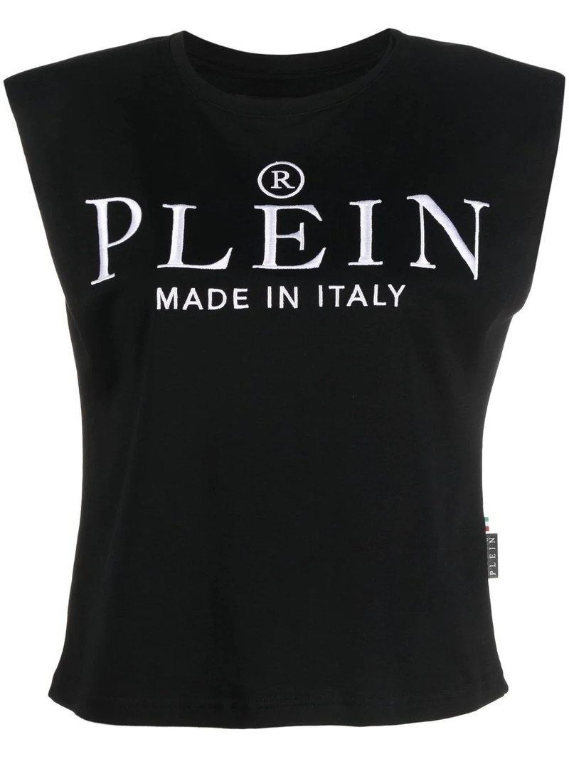 logo-print cotton tank top 1