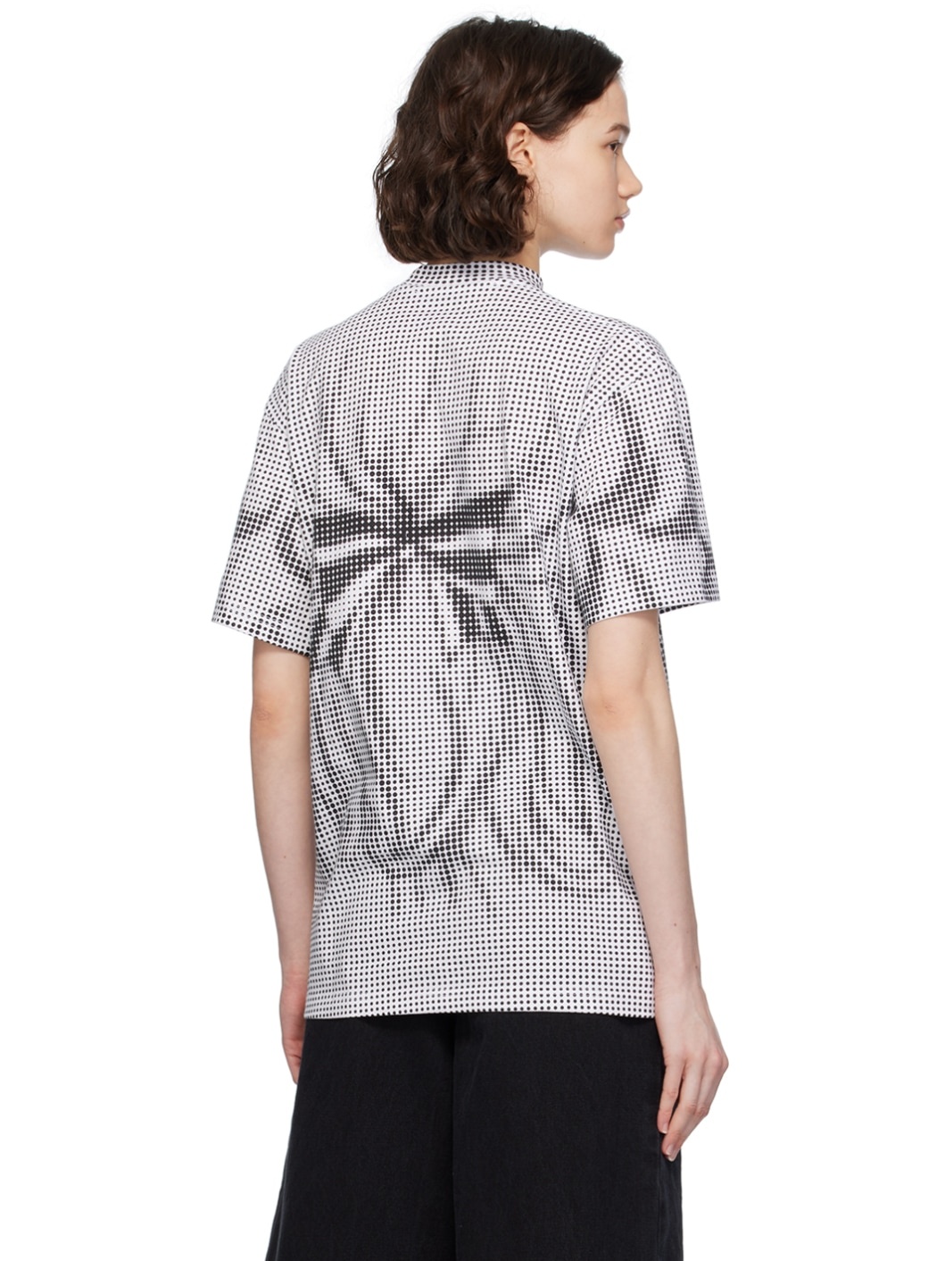 Black & White Pixel Crying Girl T-Shirt - 3
