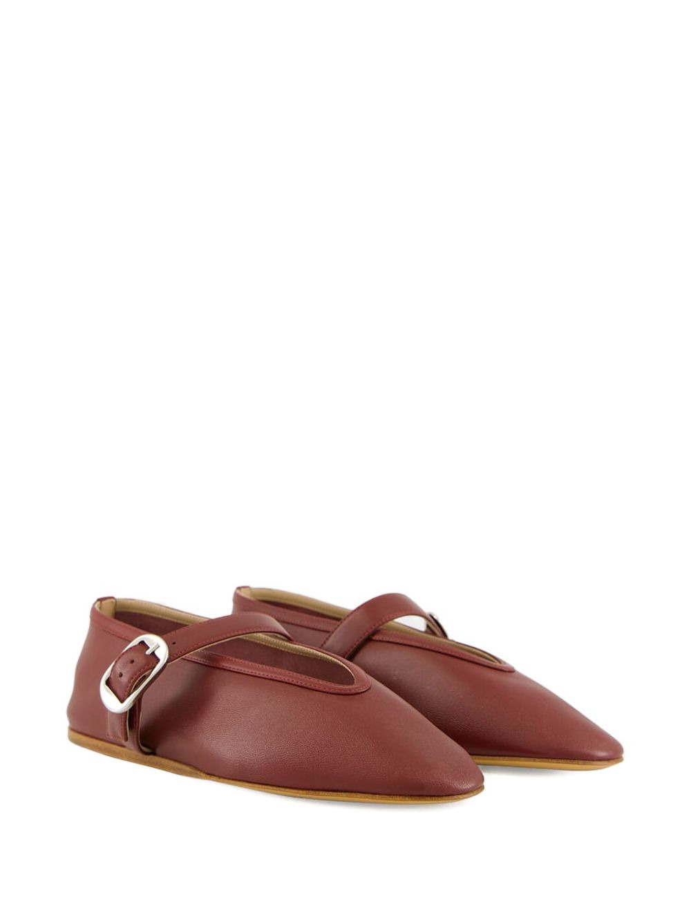 Stella buckle-strap leather ballet flats - 2