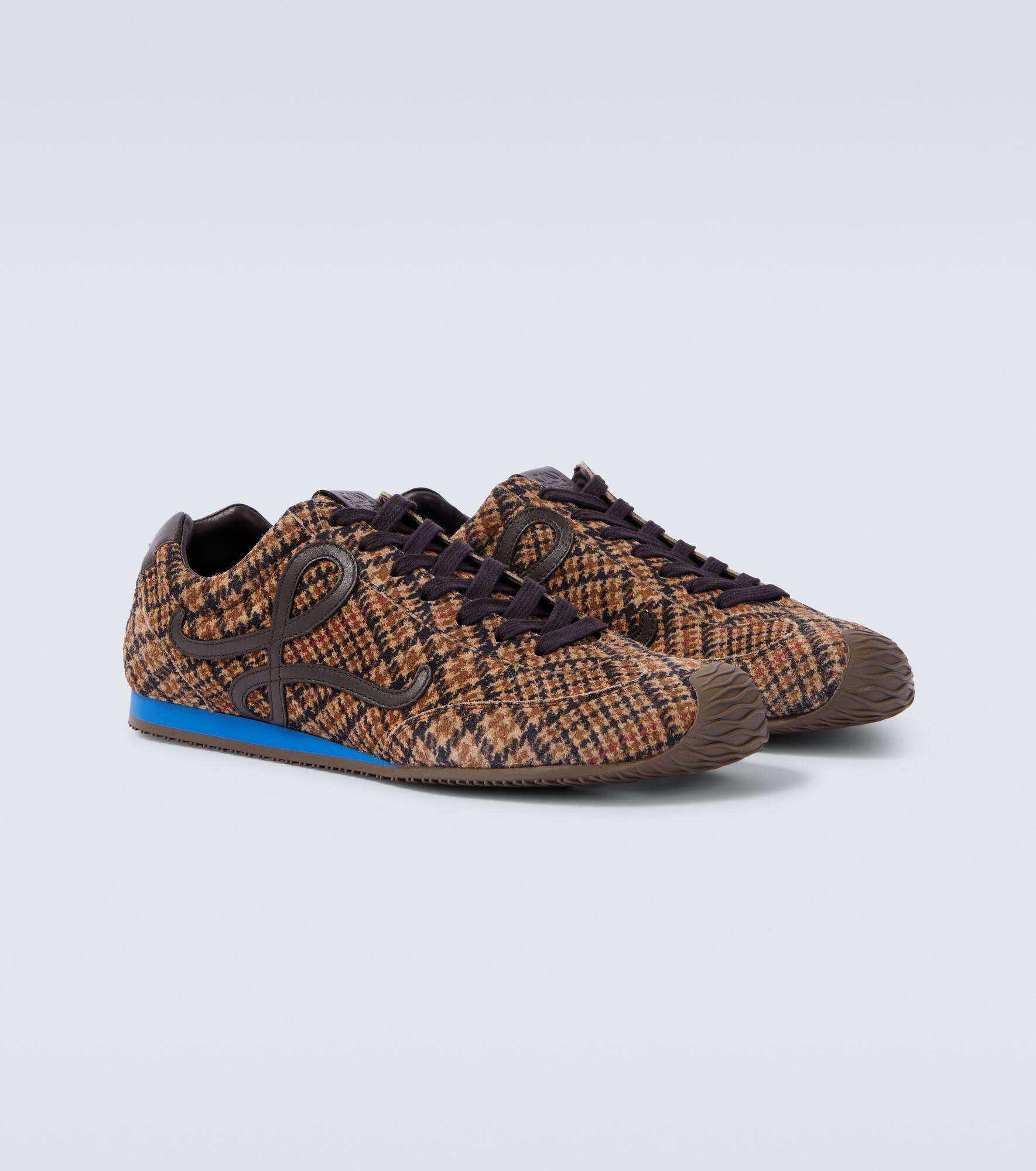 Flow Runner 2.0 checked suede sneakers - 5