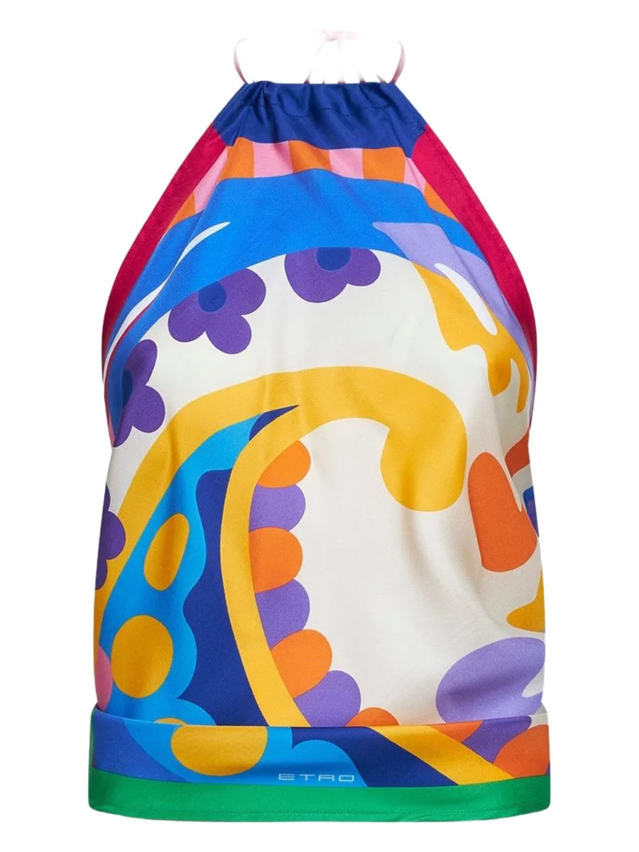 PAISLEY PRINT SILK TOP - 1