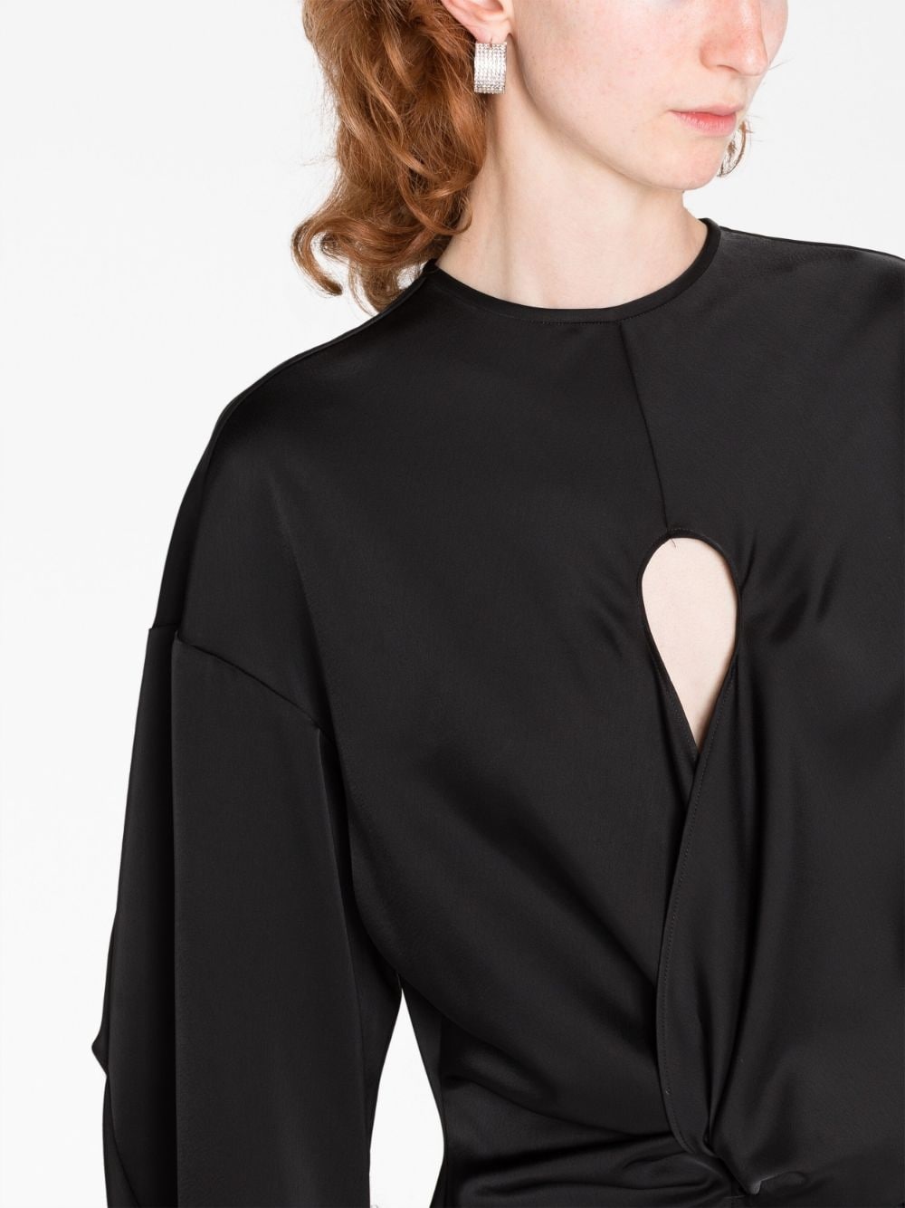 asymmetric cut-out satin minidress - 3