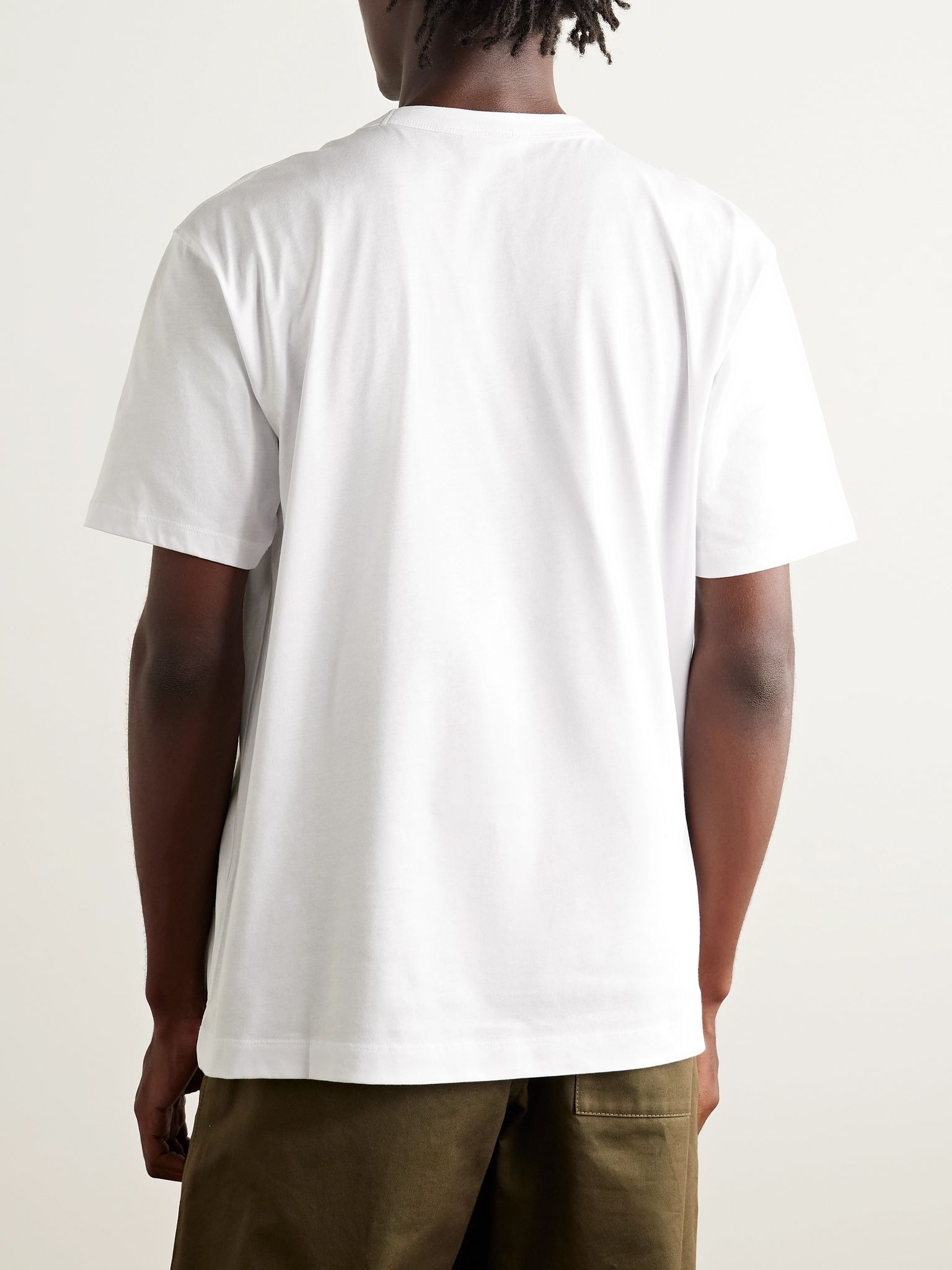 Printed Cotton-Jersey T-Shirt White - 4