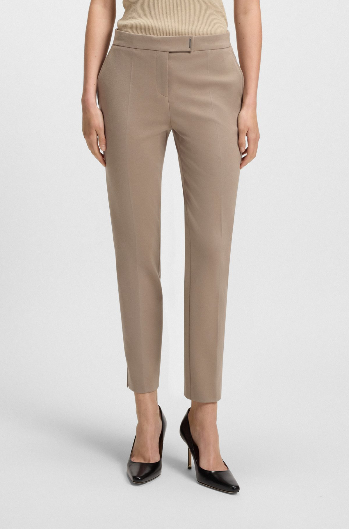 SLIM-FIT PANTS IN MICRO-STRUCTURED STRETCH FABRIC - 2