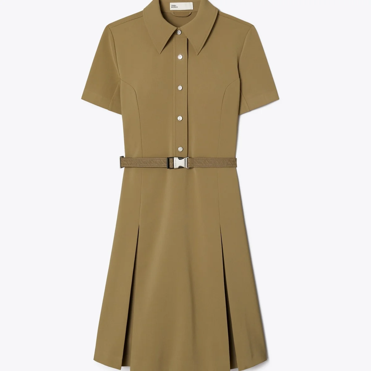 Short-Sleeve Pleated Golf Dress - 1