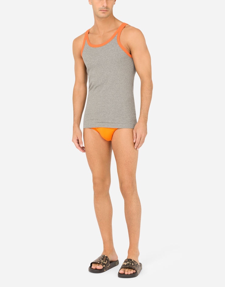 Fine-rib stretch cotton singlet - 2