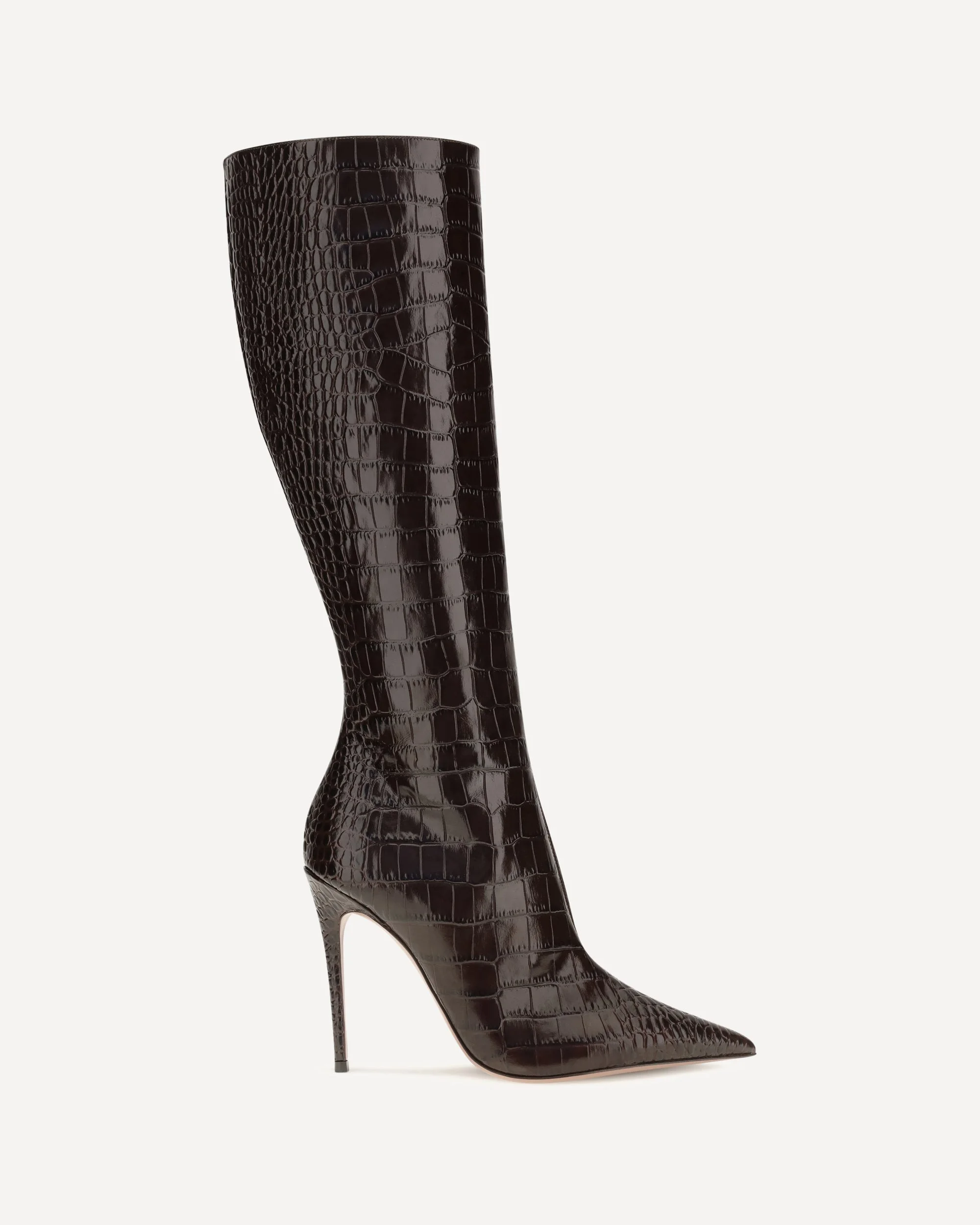 Vera crocodile-effect tall Boots - 1