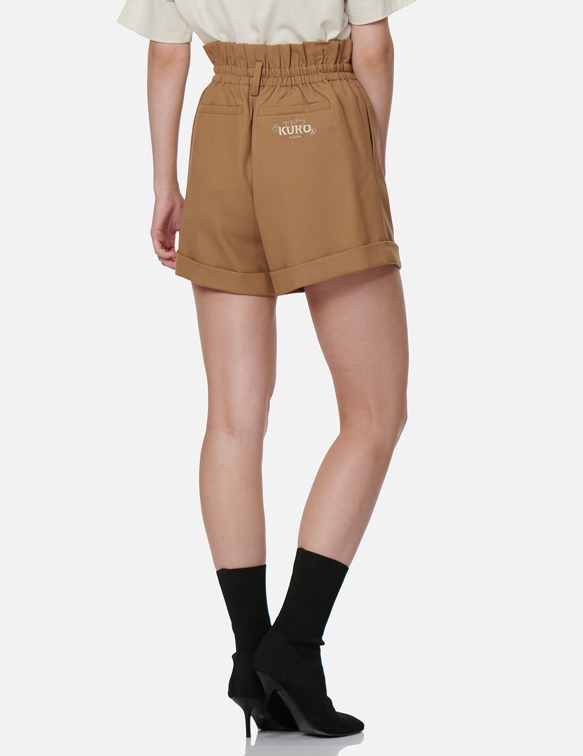 Front Pleat Paper Bag Shorts - 8