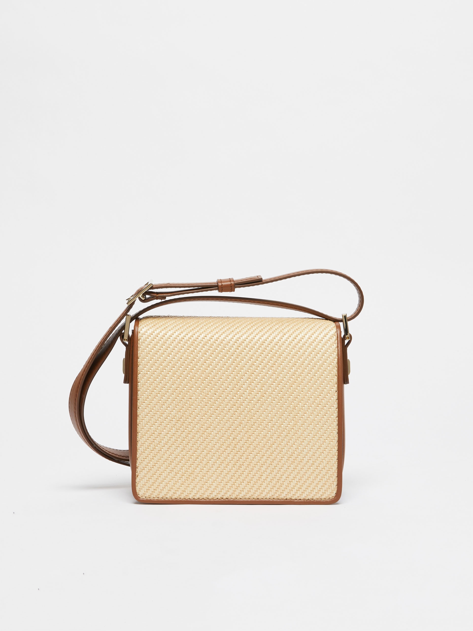 MMBAGSSTRAW MM Bag in leather and woven fabric - 3